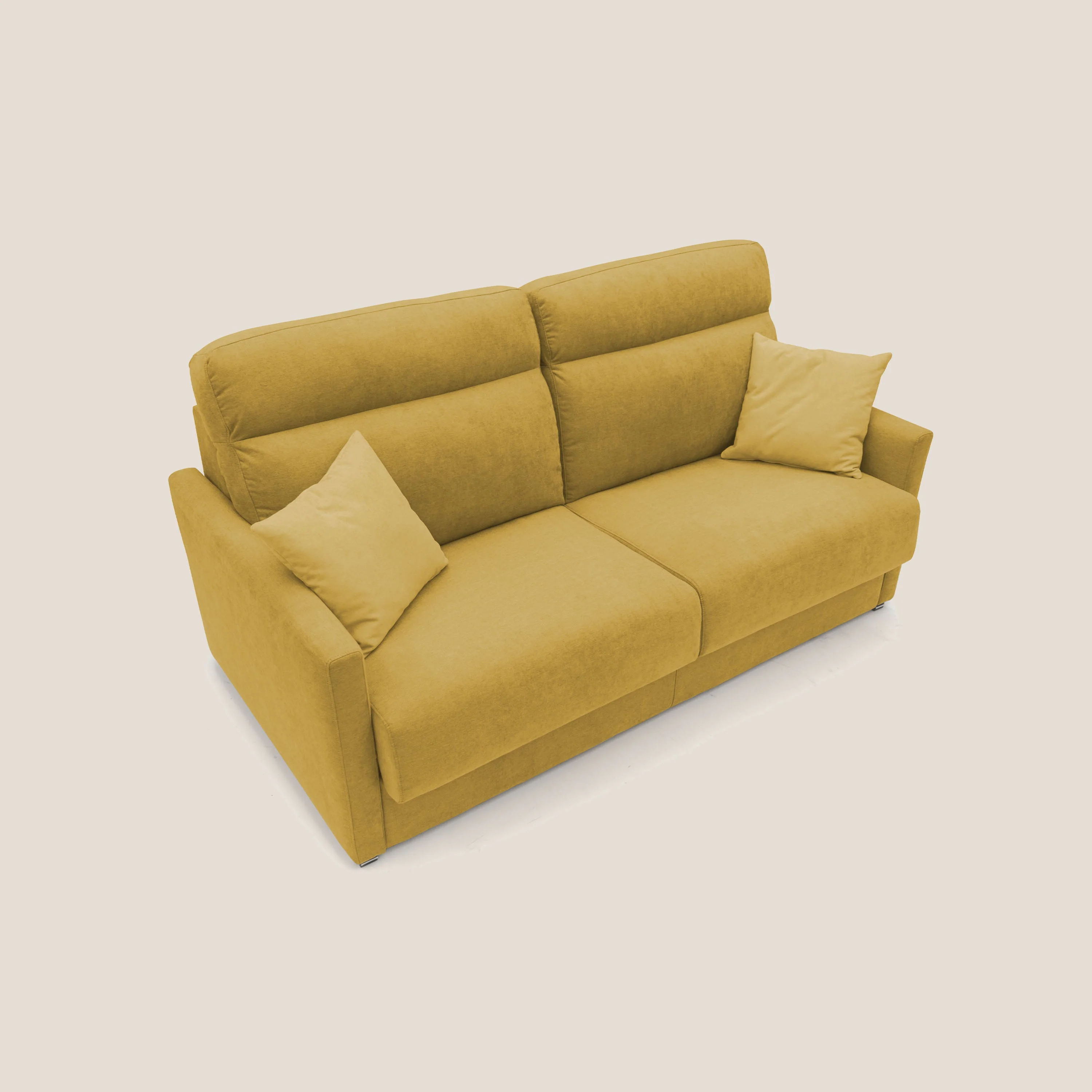 Margot canapé convertible au dossier haut et moelleux en tissu doux imperméable T02 jaune - Image 6