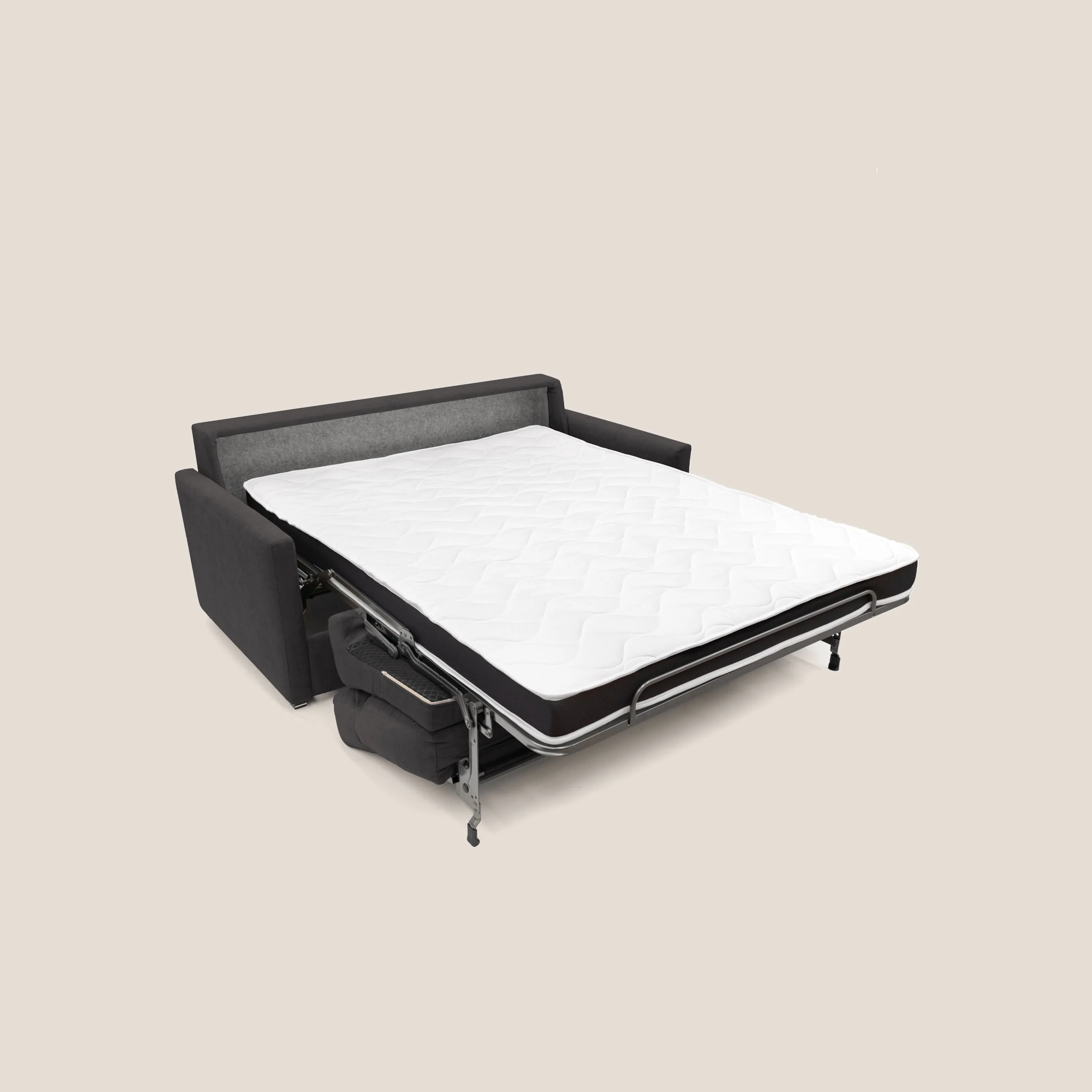 Margot canapé convertible au dossier haut et moelleux en tissu doux imperméable T02 noir - Image 2