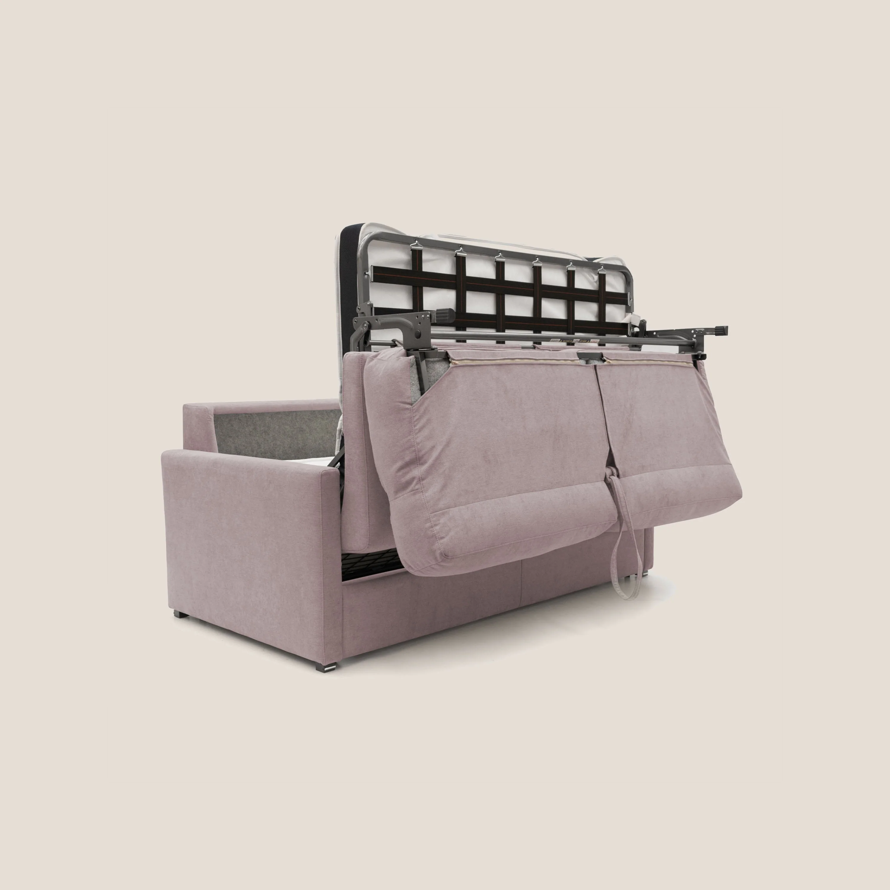Margot canapé convertible au dossier haut et moelleux en tissu doux imperméable T02 rose - Image 7
