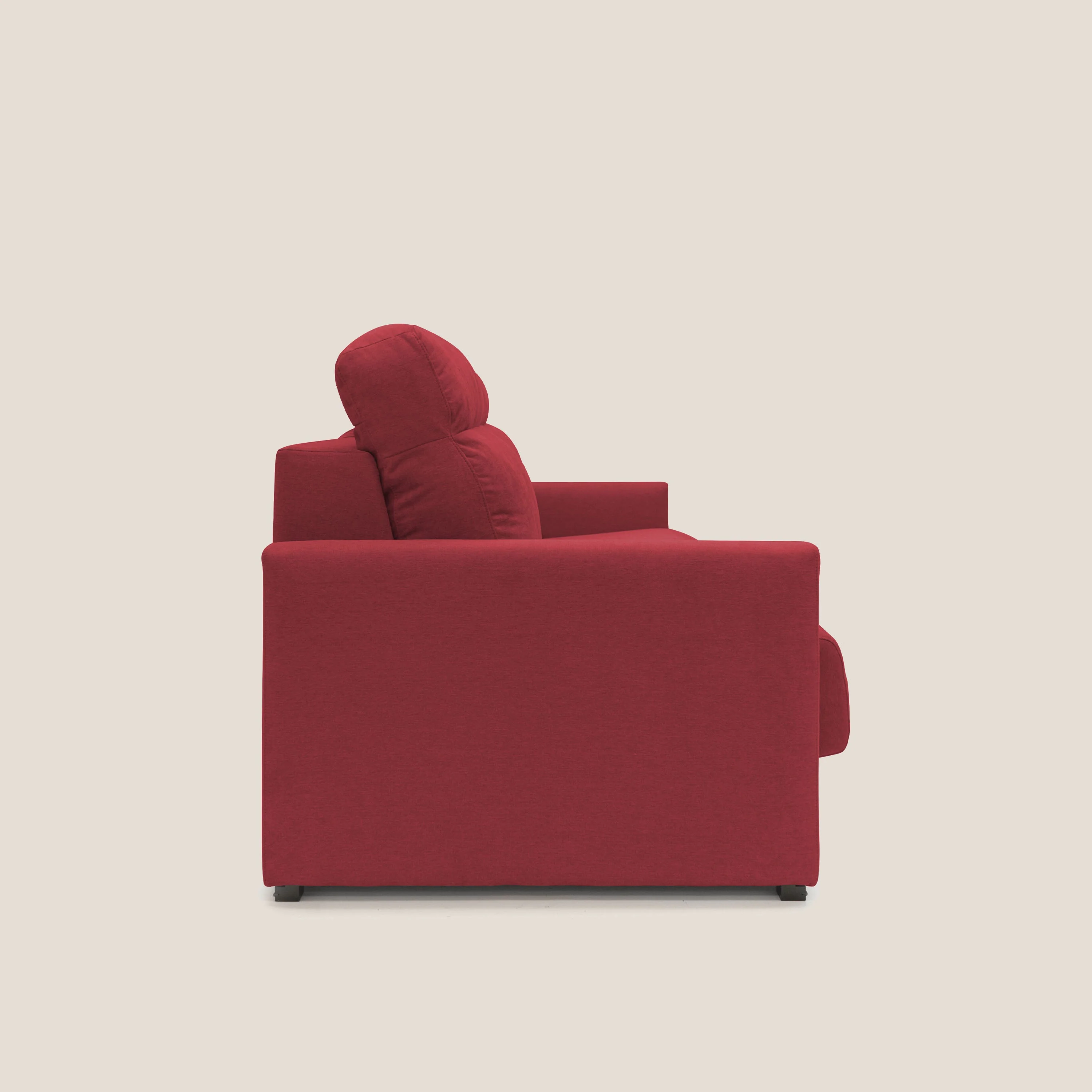 Margot canapé convertible au dossier haut et moelleux en tissu doux imperméable T02 rouge - Image 5