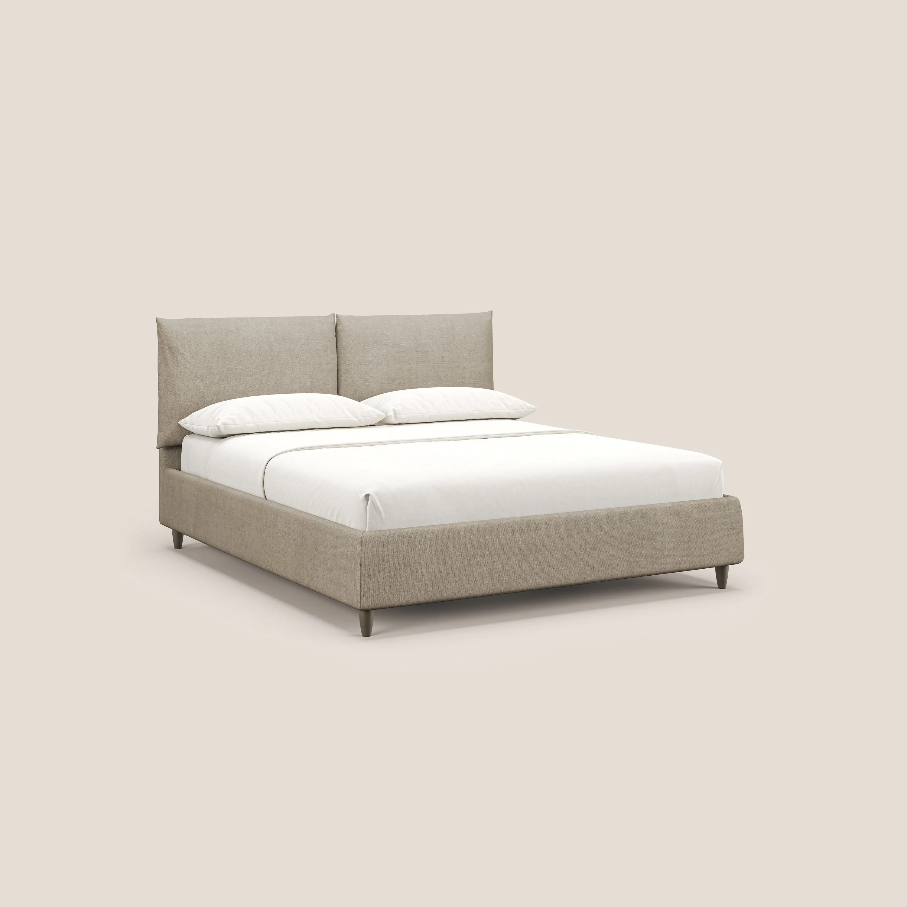 Mariana lit coffre avec coussins en tissu imperméable T02 beige