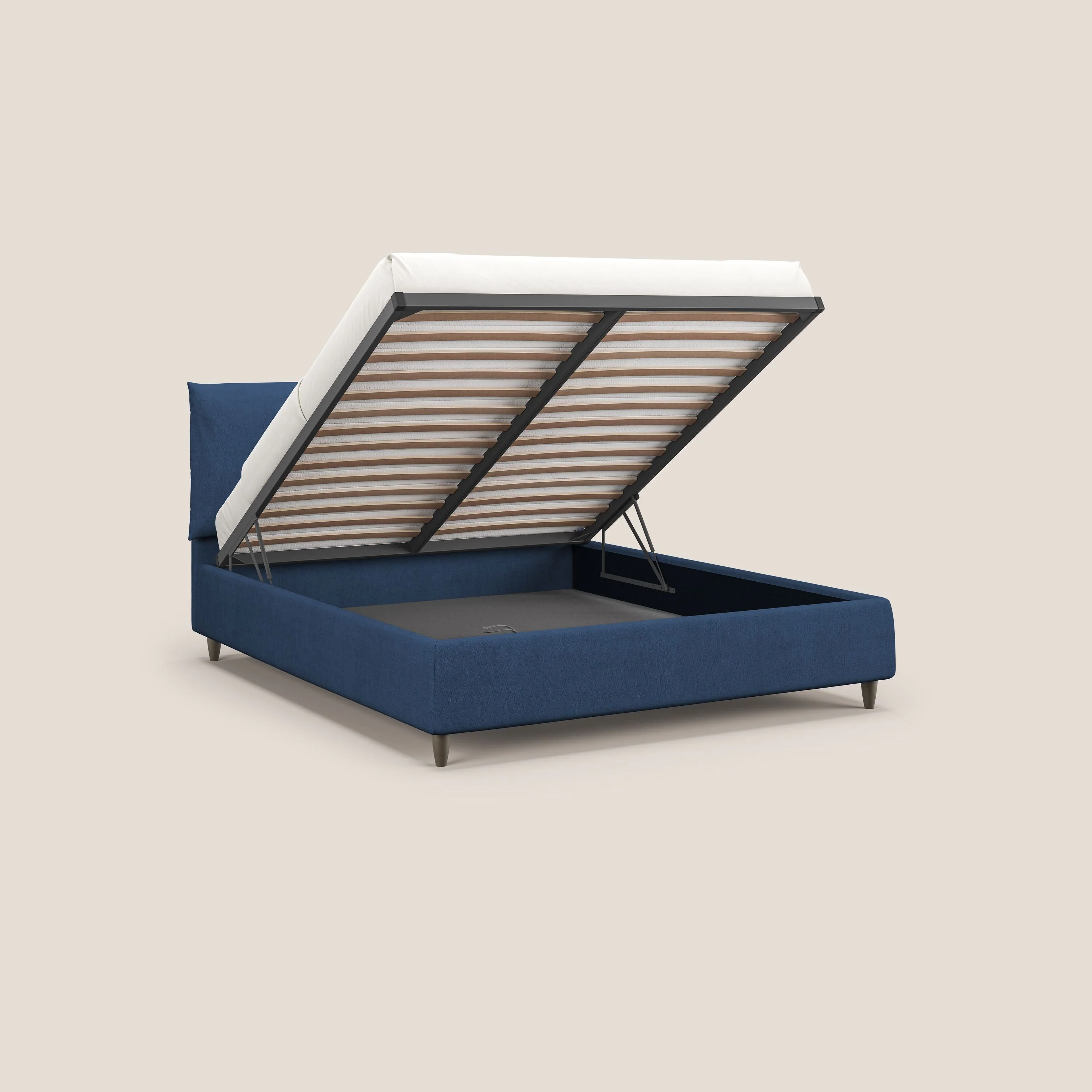 Mariana lit coffre avec coussins en tissu imperméable T02 bleu - Image 2