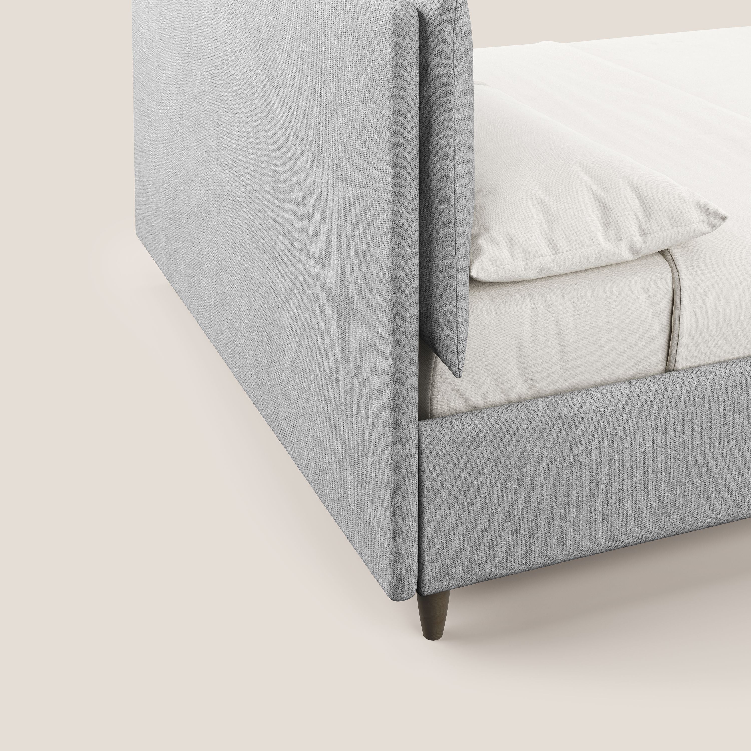 Mariana lit coffre avec coussins en tissu imperméable T02 gris clair - Image 7