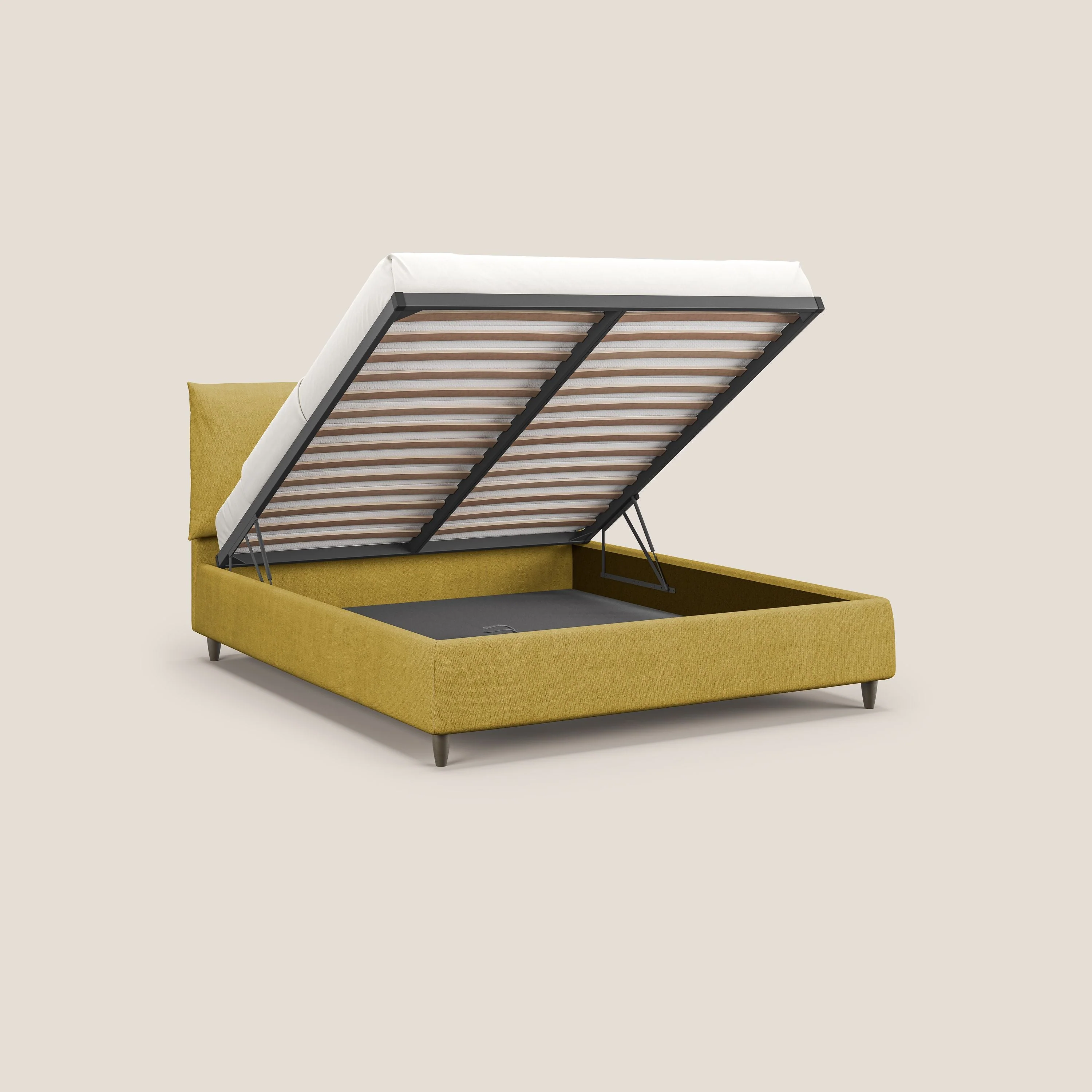 Mariana lit coffre avec coussins en tissu imperméable T02 jaune - Image 9