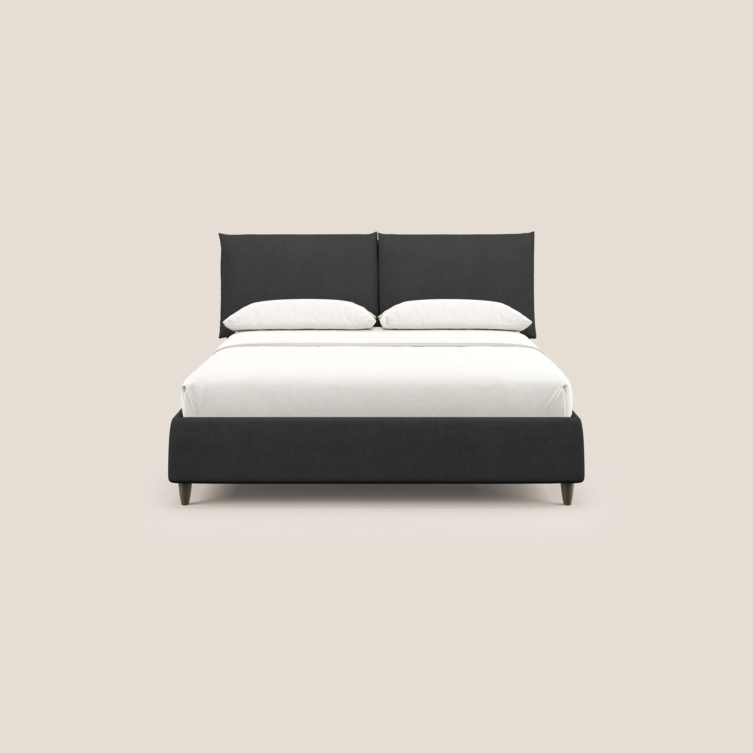Mariana lit coffre avec coussins en tissu imperméable T02 noir - Image 3