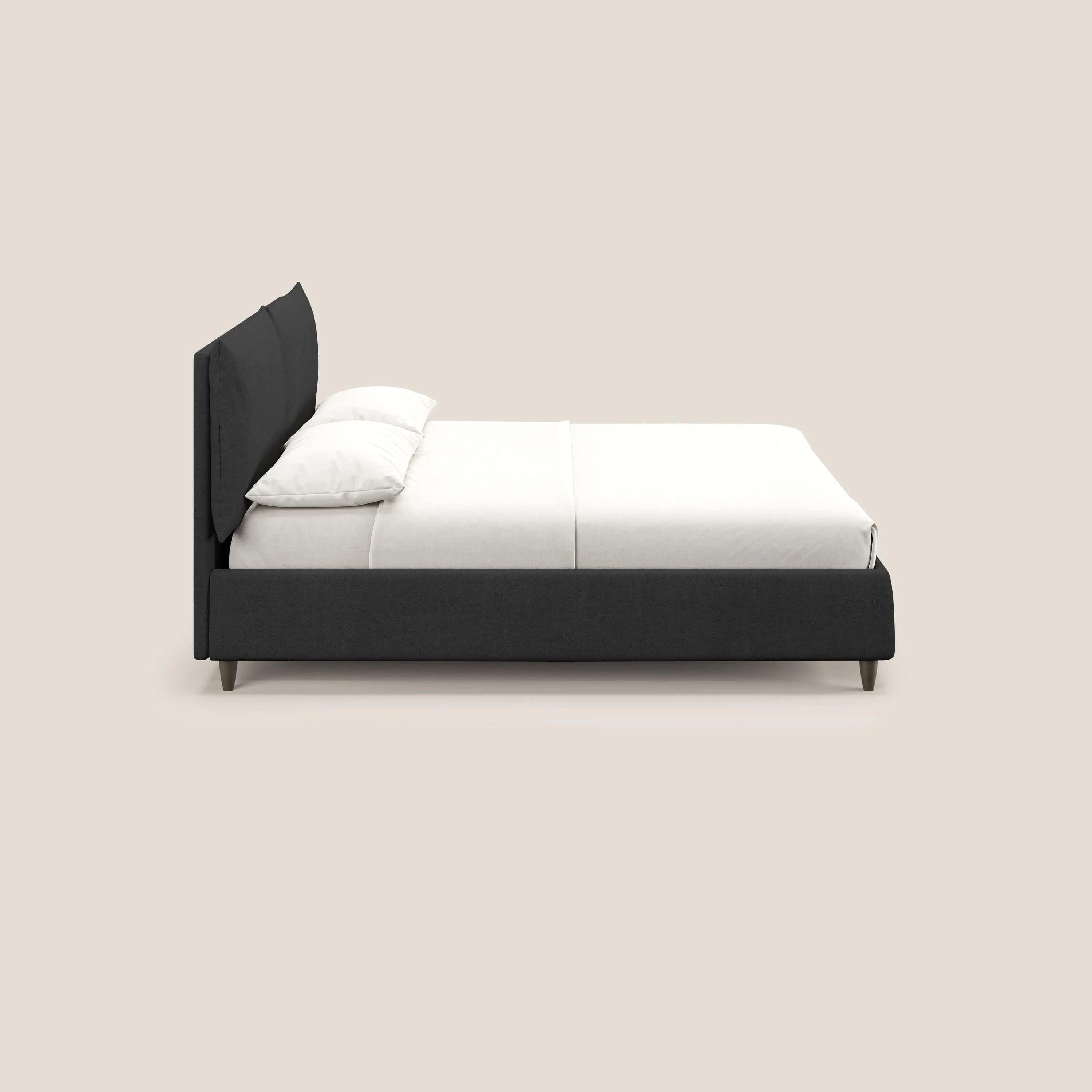 Mariana lit coffre avec coussins en tissu imperméable T02 noir - Image 4