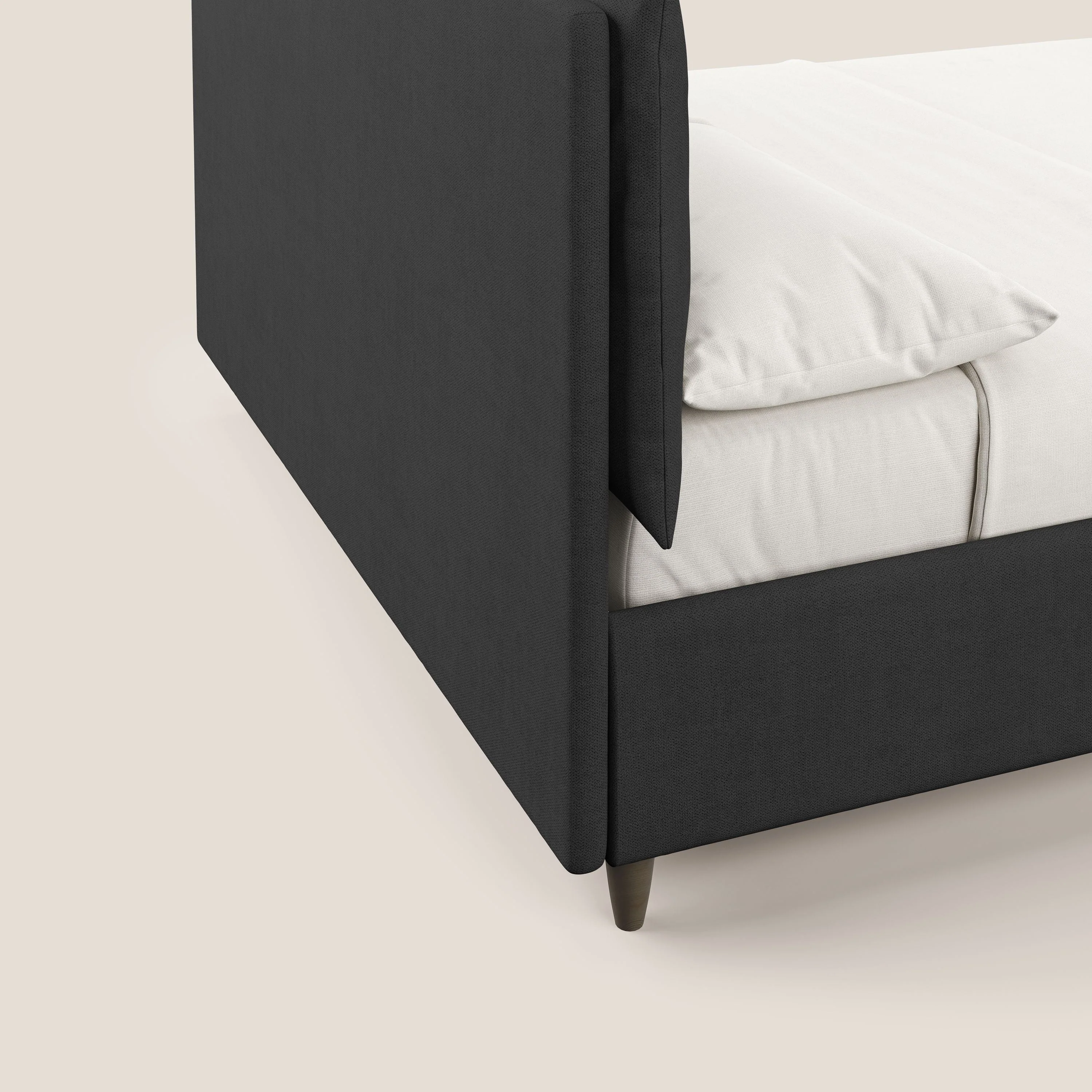Mariana lit coffre avec coussins en tissu imperméable T02 noir - Image 7