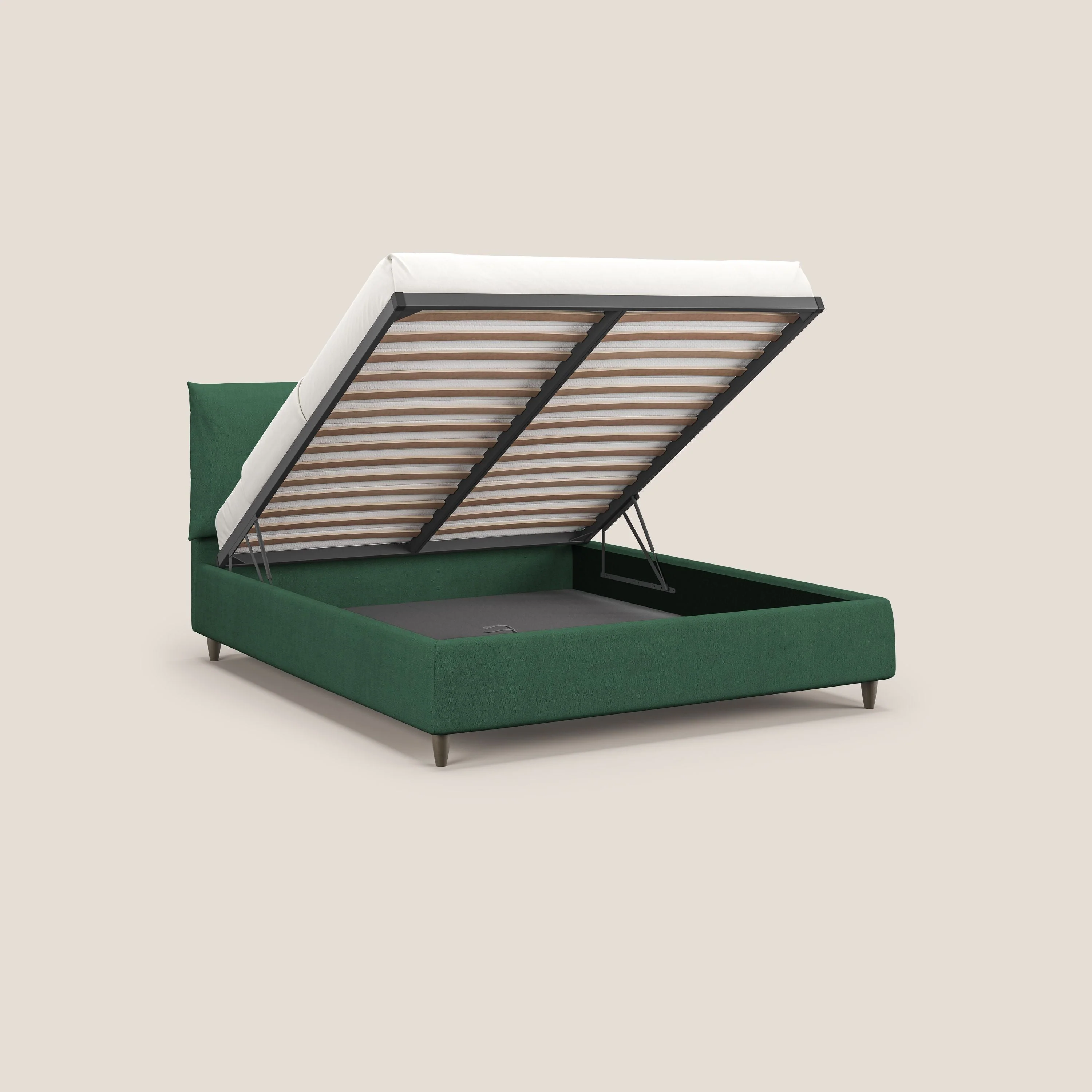 Mariana lit coffre avec coussins en tissu imperméable T02 vert - Image 2