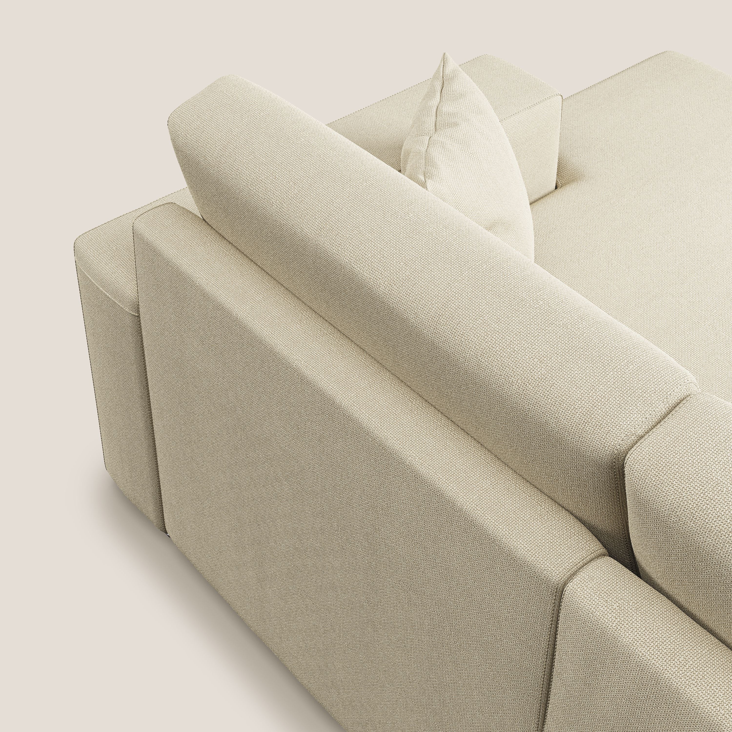 Marte canapé d'angle en tissu détachable et imperméable T08 crème - Image 8
