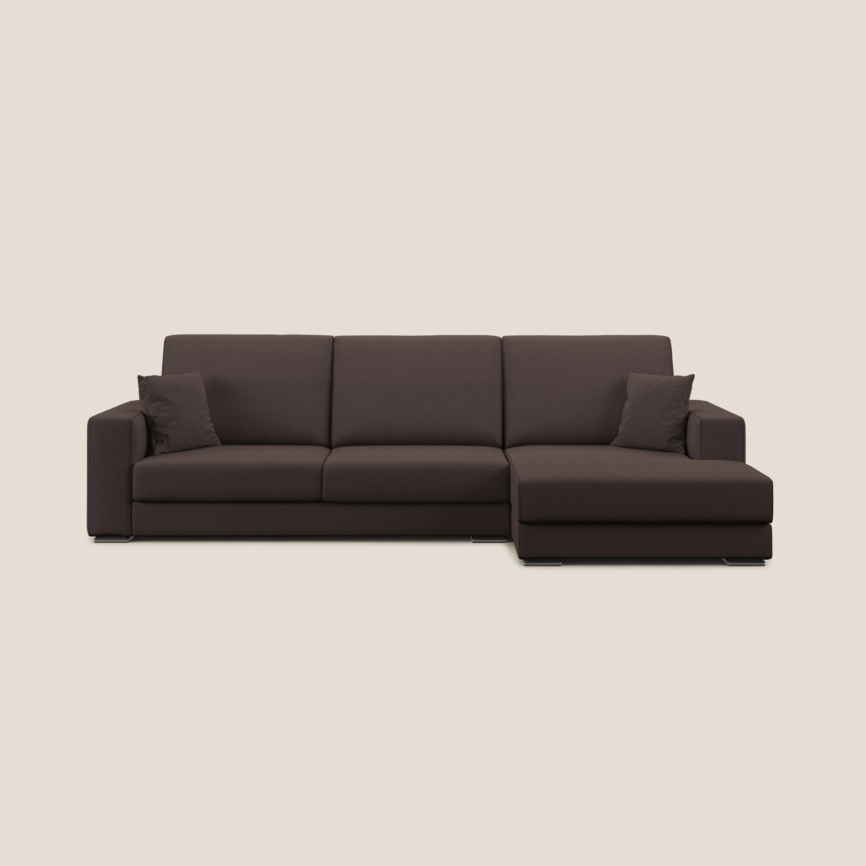 Marte canapé d'angle en tissu détachable et imperméable T08 marron