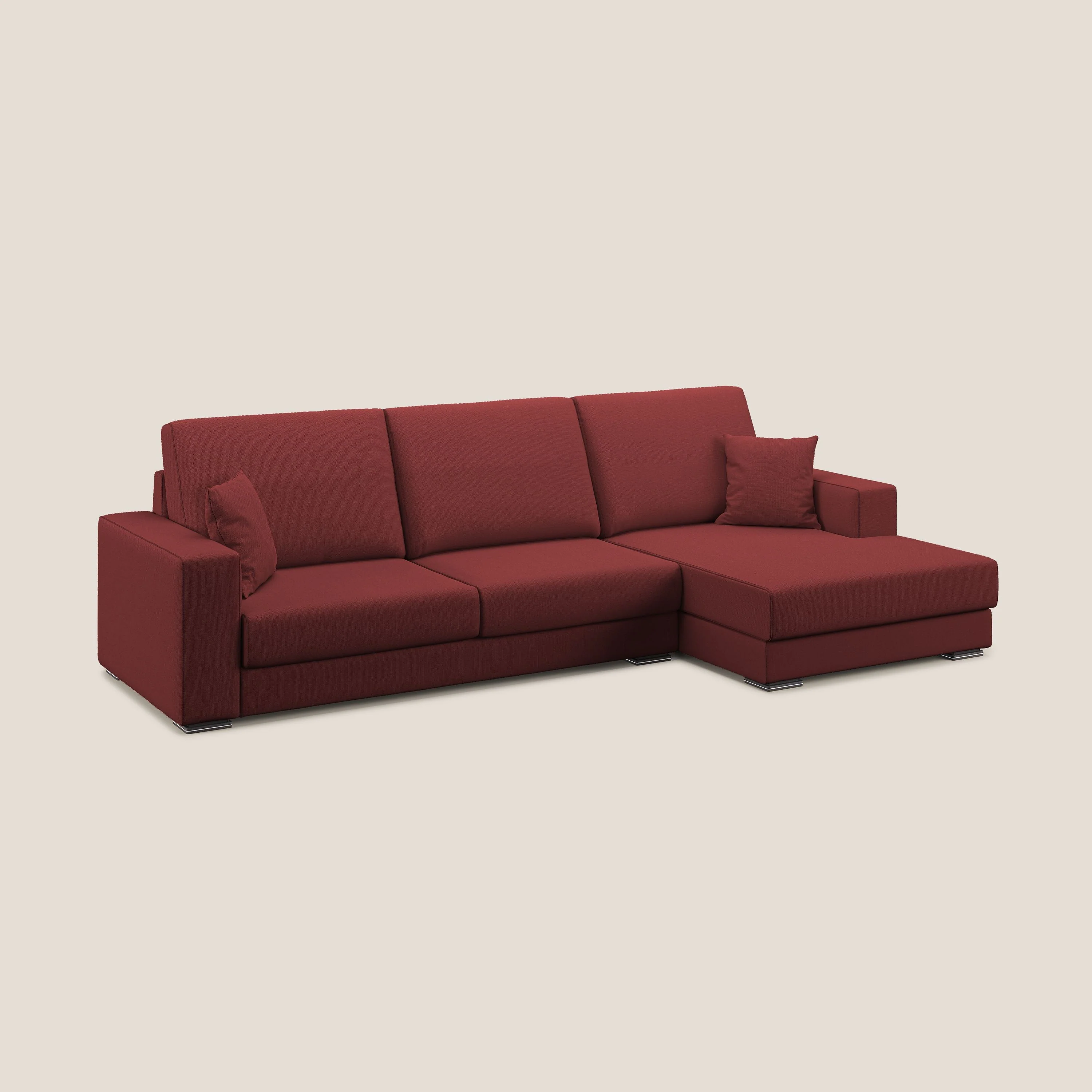 Marte canapé d'angle en tissu détachable et imperméable T08 rouge - Image 2
