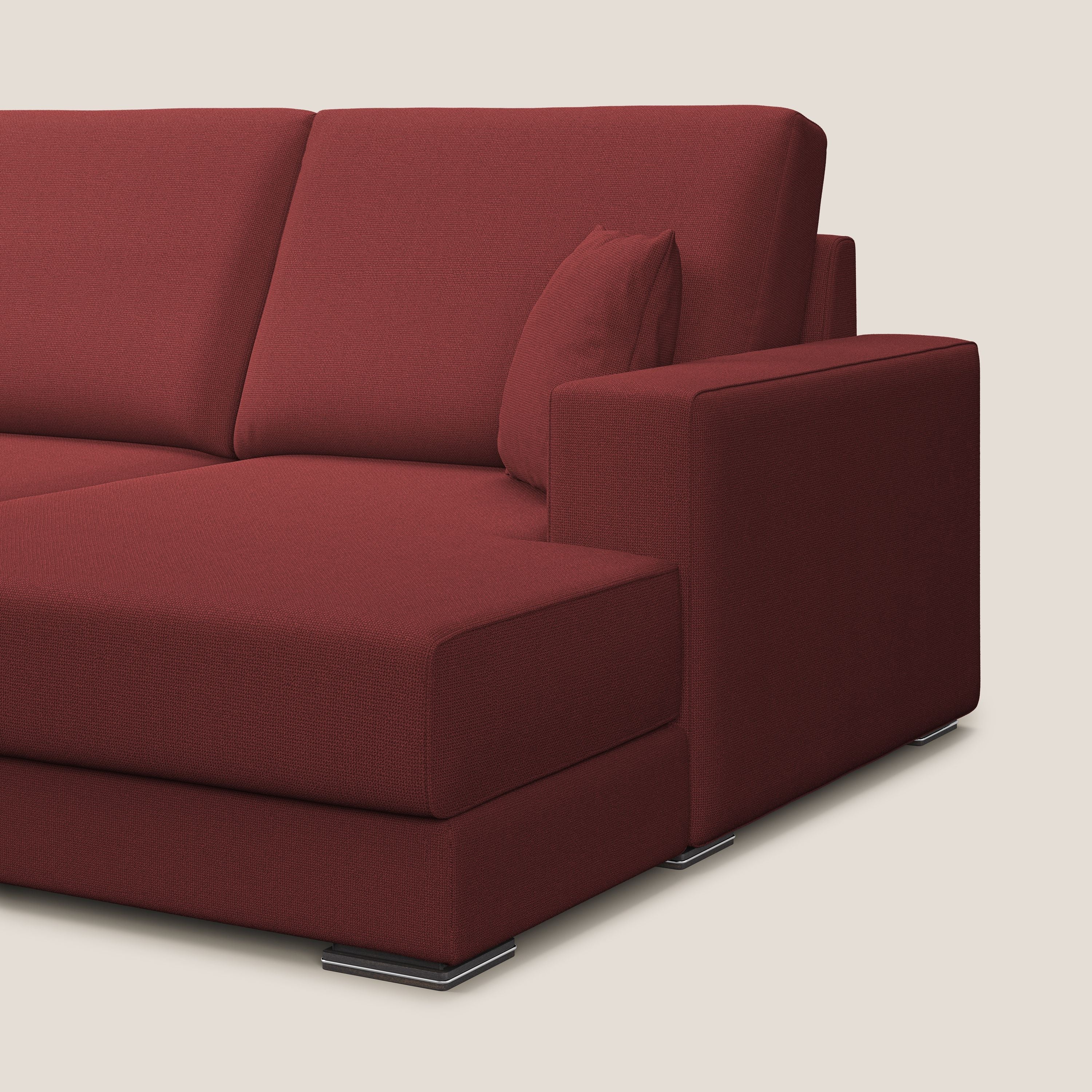 Marte canapé d'angle en tissu détachable et imperméable T08 rouge - Image 3