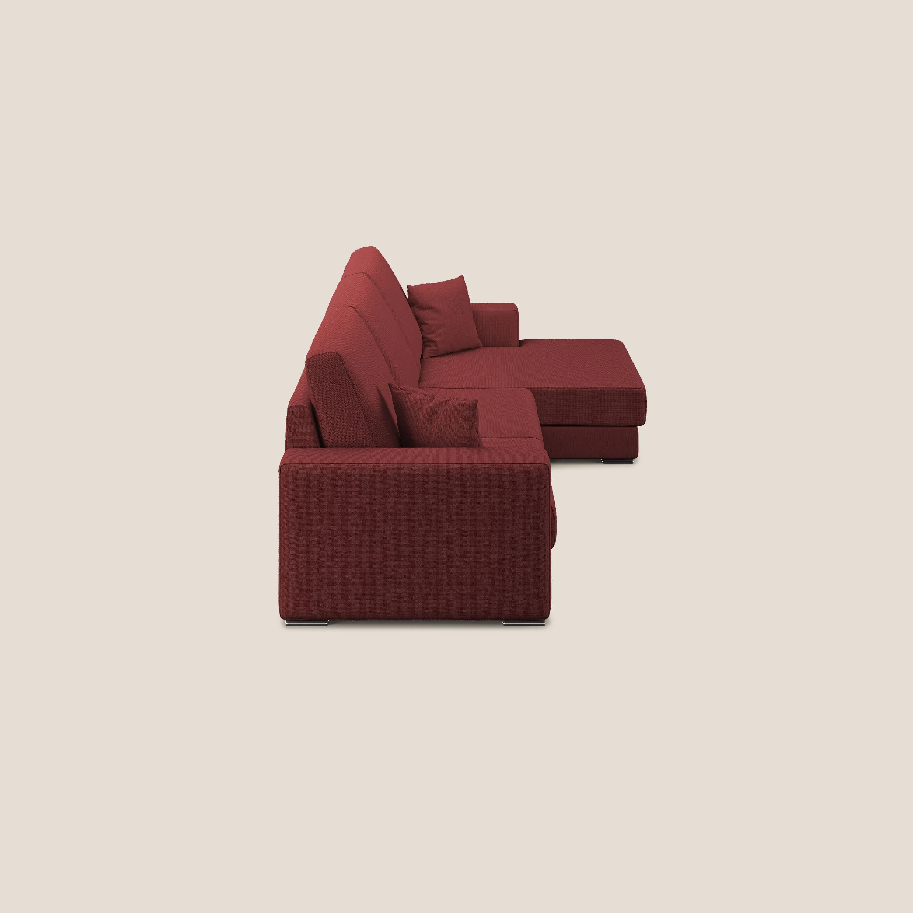 Marte canapé d'angle en tissu détachable et imperméable T08 rouge - Image 5