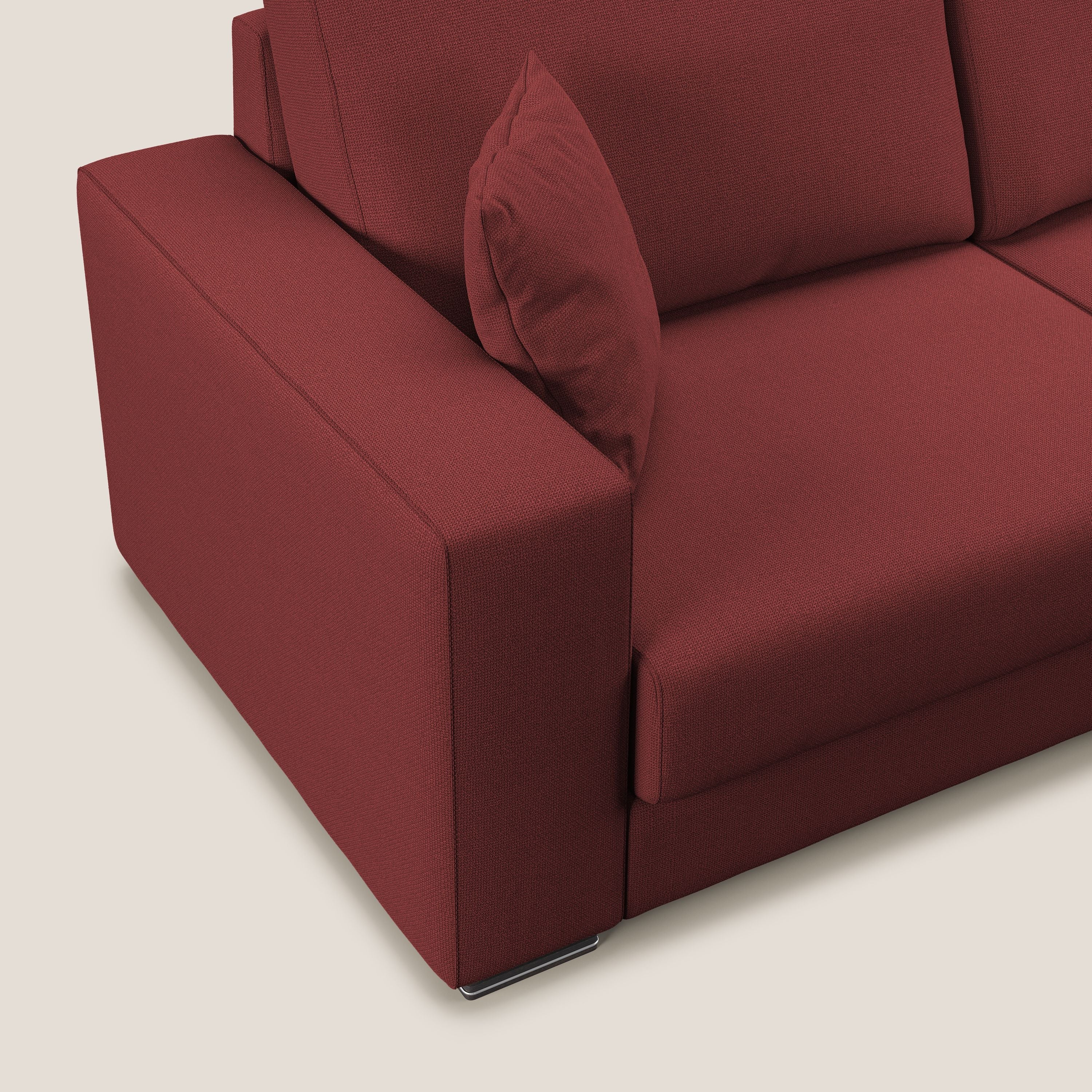 Marte canapé d'angle en tissu détachable et imperméable T08 rouge - Image 7