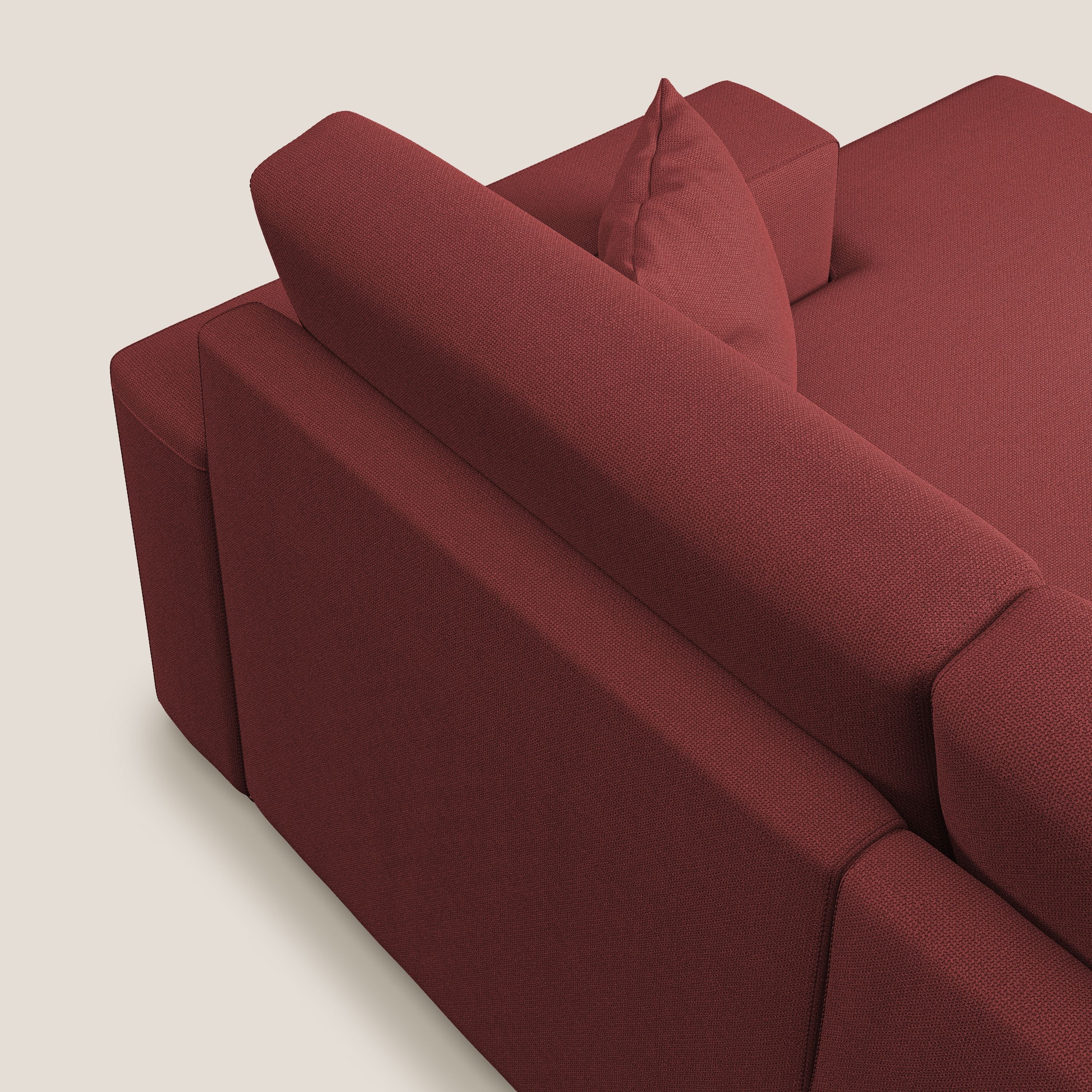 Marte canapé d'angle en tissu détachable et imperméable T08 rouge - Image 8