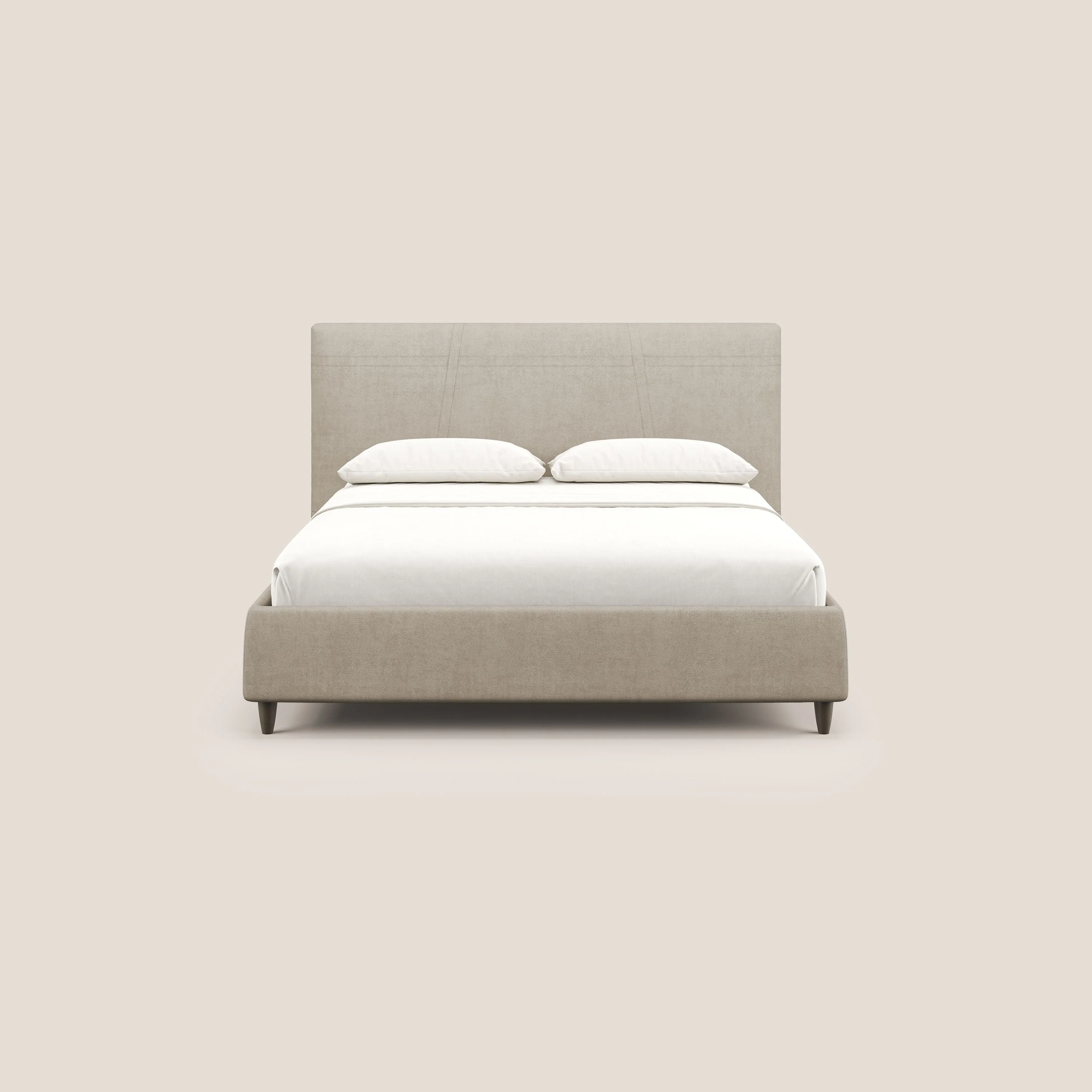 Martina lit rembourré avec coffre en tissu imperméable T02 beige - Image 3