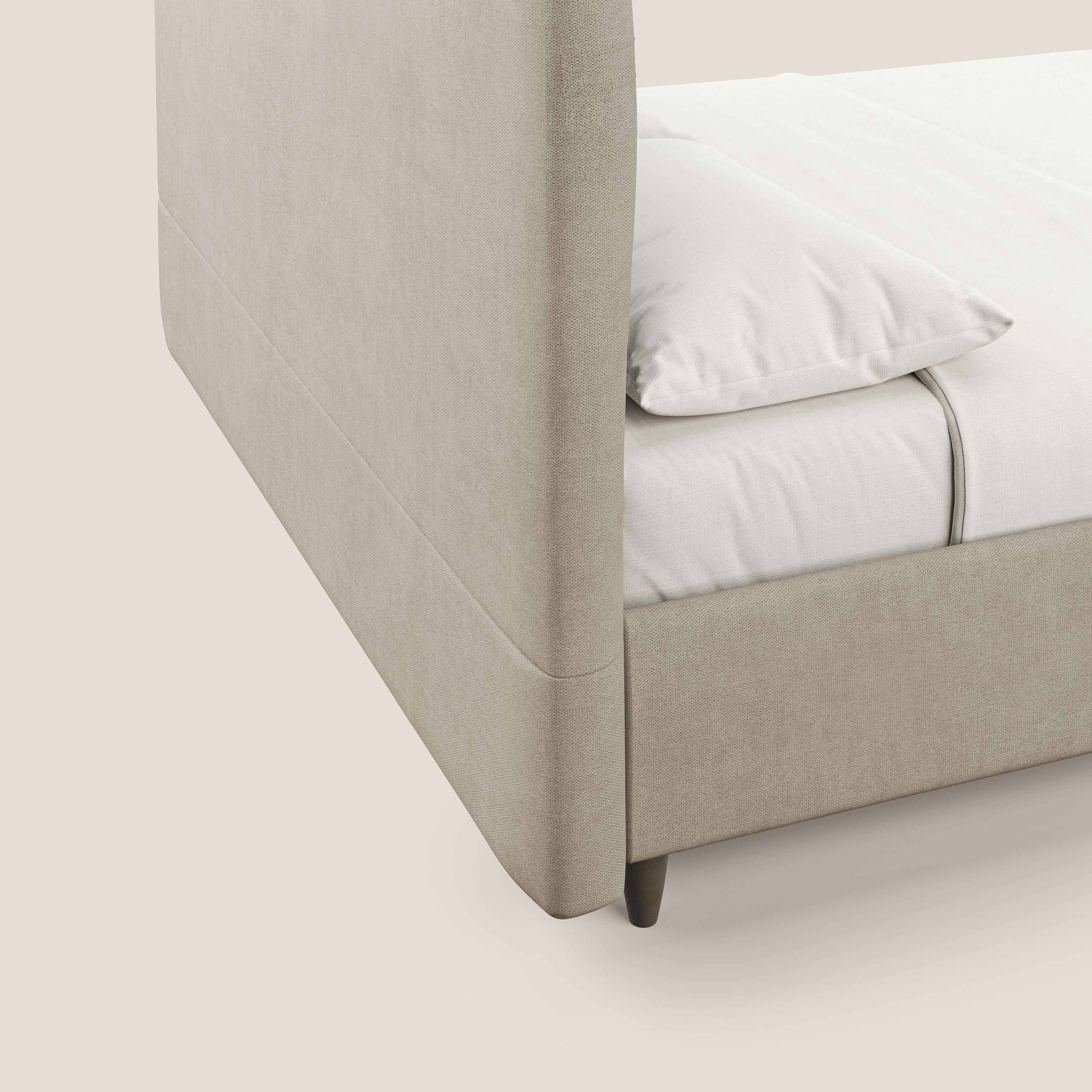 Martina lit rembourré avec coffre en tissu imperméable T02 beige - Image 7