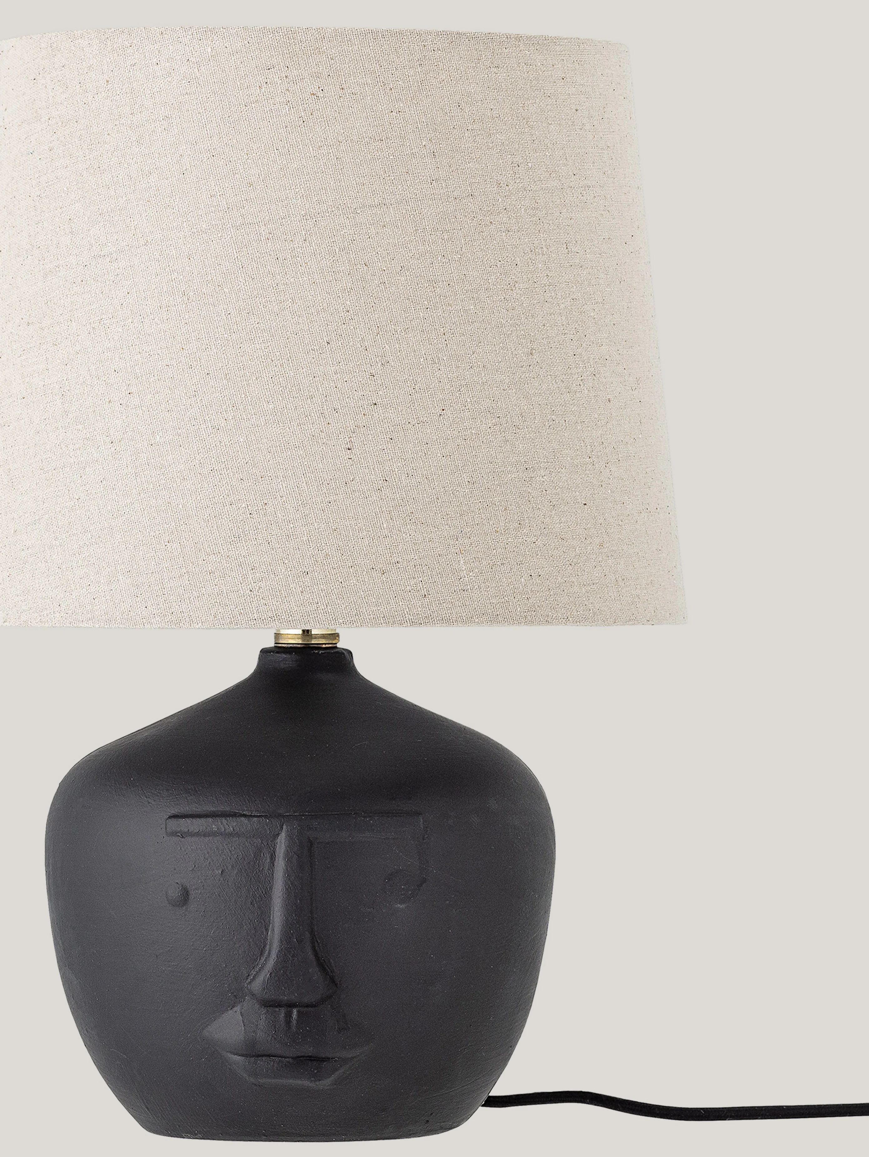 Matheo Lampe de table avec base en terre cuite noire et abat-jour en lin - Image 5