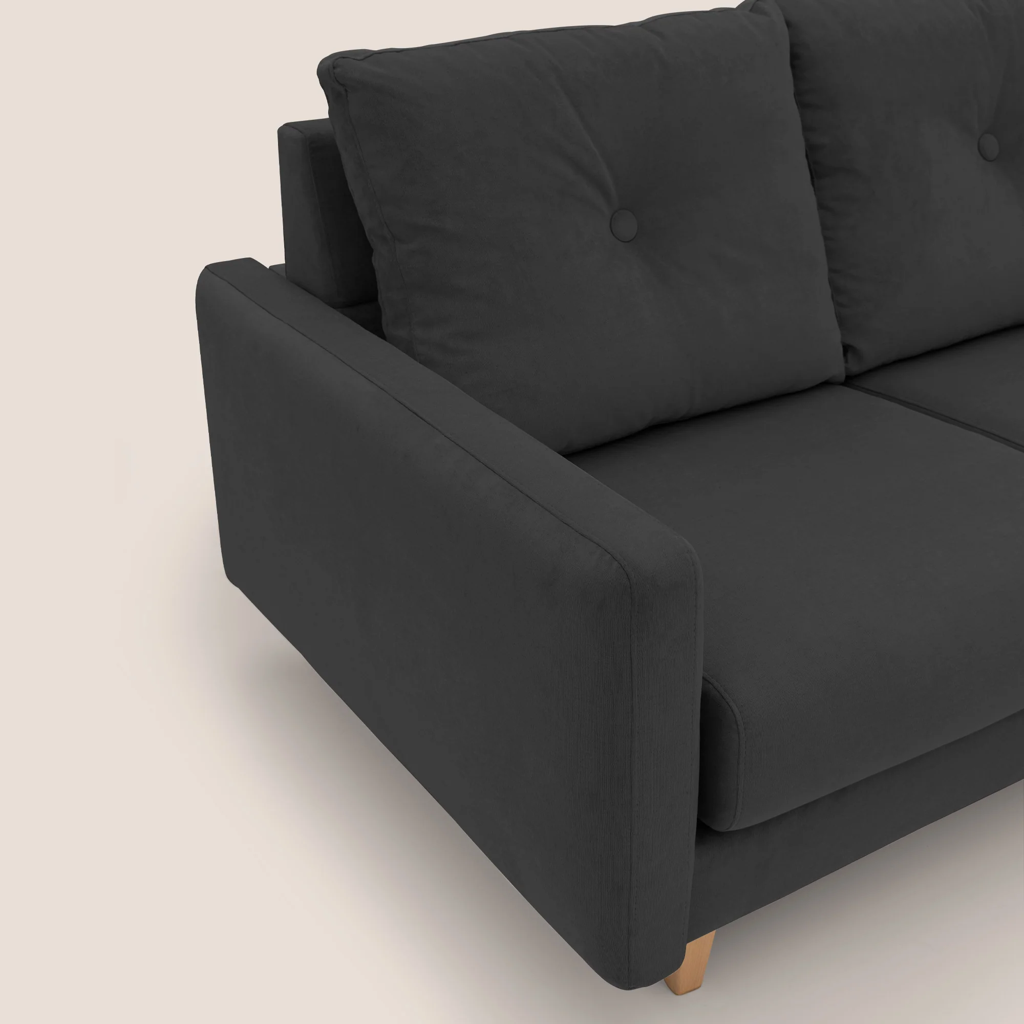 Matisse canapé 3 assises coulissantes et dossier en duvet d'oie en tissu détachable T17 anthracite - Image 6