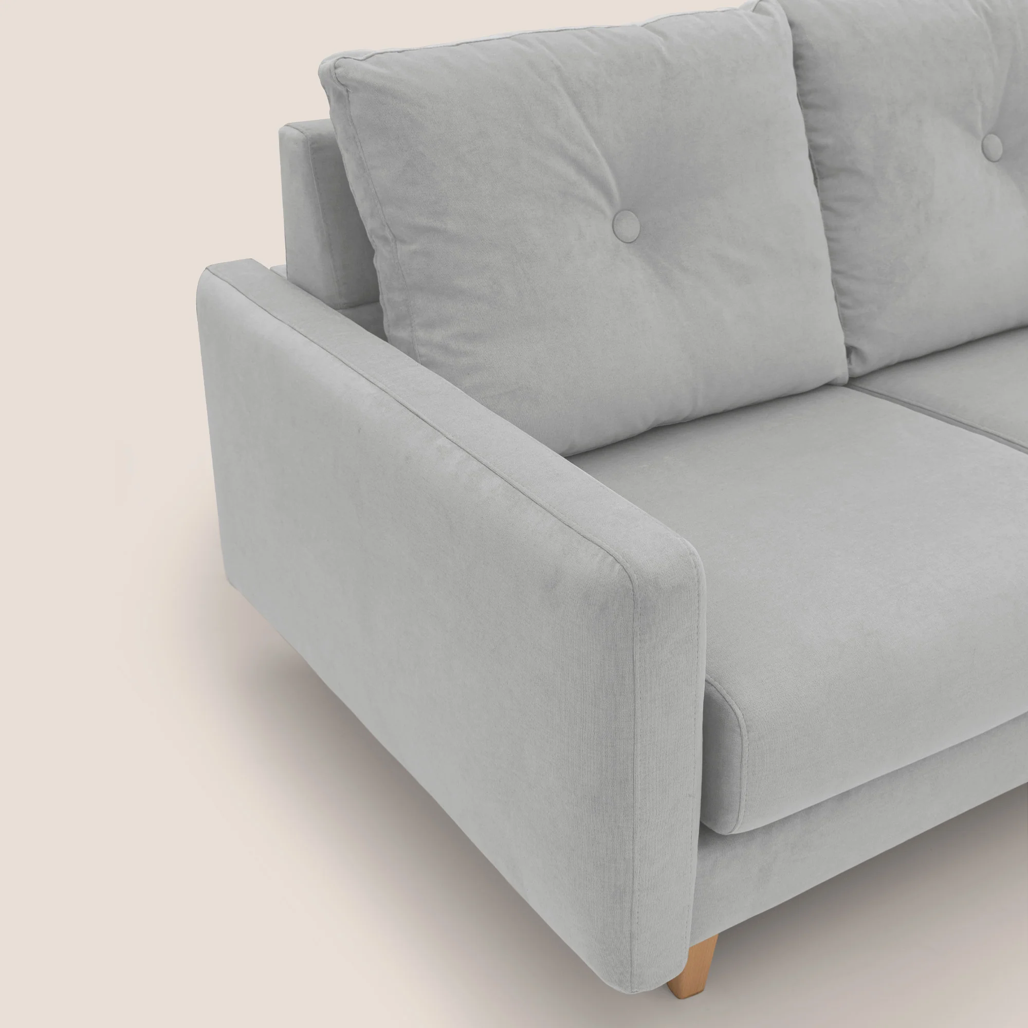 Matisse canapé 3 assises coulissantes et dossier en duvet d'oie en tissu détachable T17 gris - Image 6