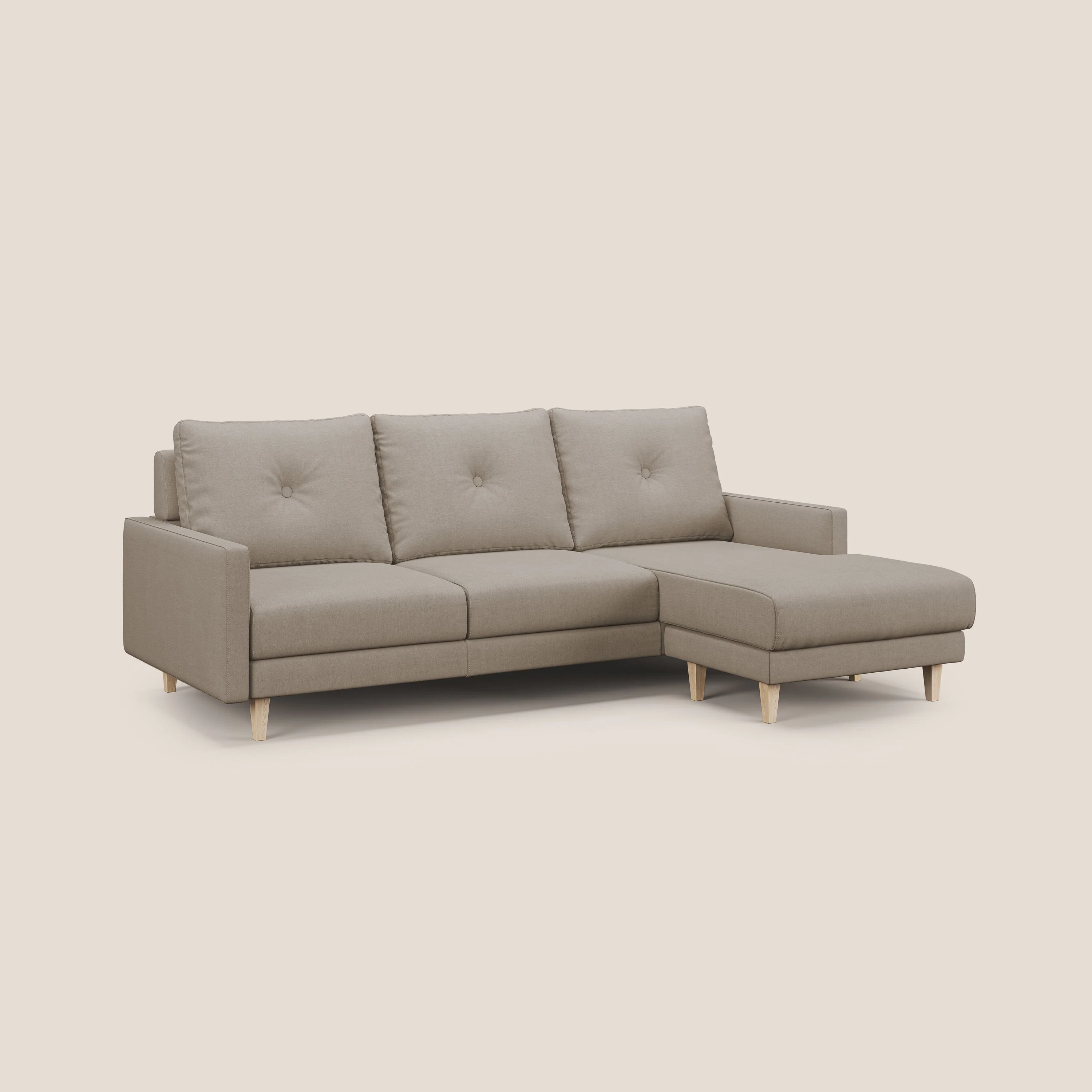 Matisse canapé d'angle avec assises coulissantes et dossier en duvet d'oie en tissu détachable T17 beige - Image 3