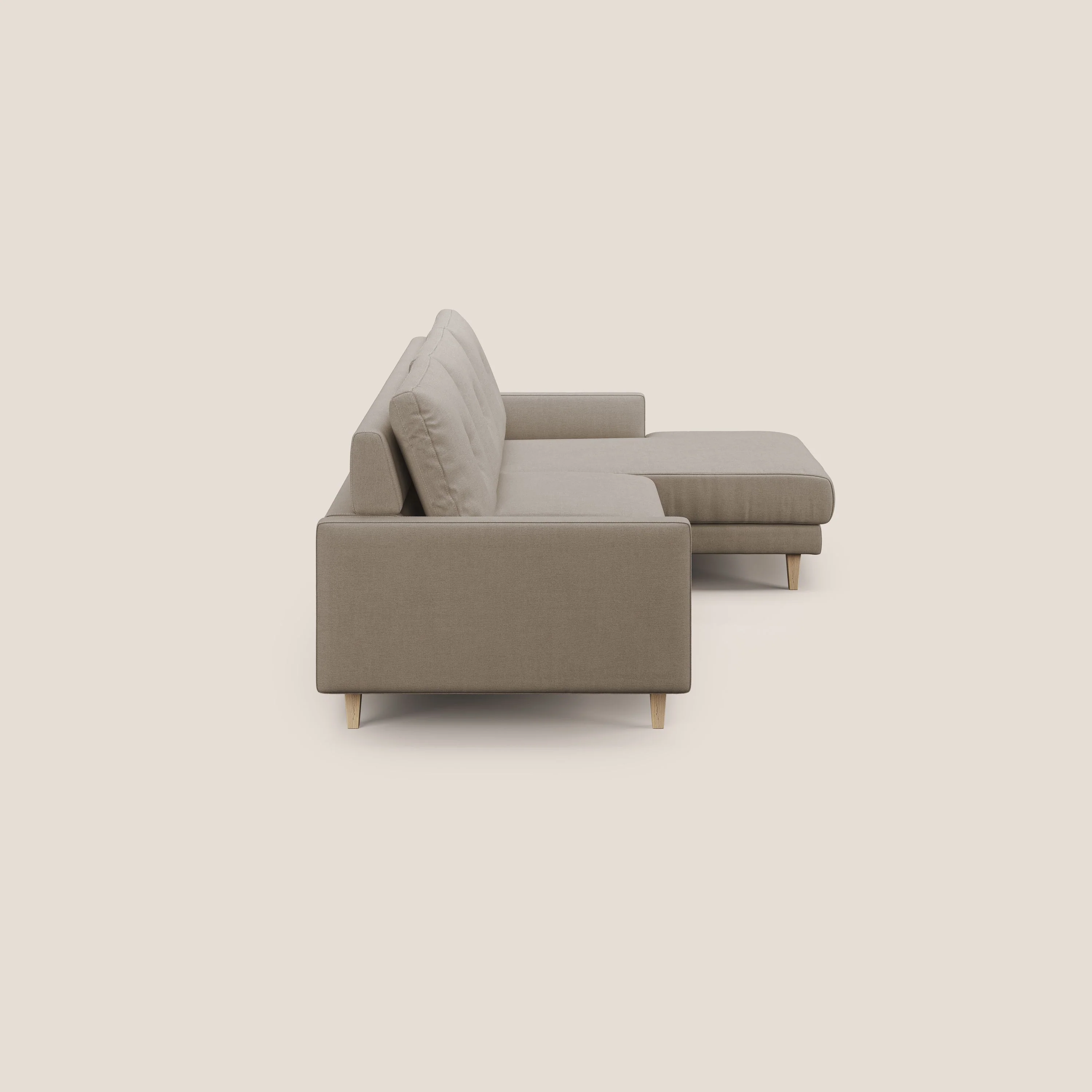 Matisse canapé d'angle avec assises coulissantes et dossier en duvet d'oie en tissu détachable T17 beige - Image 4