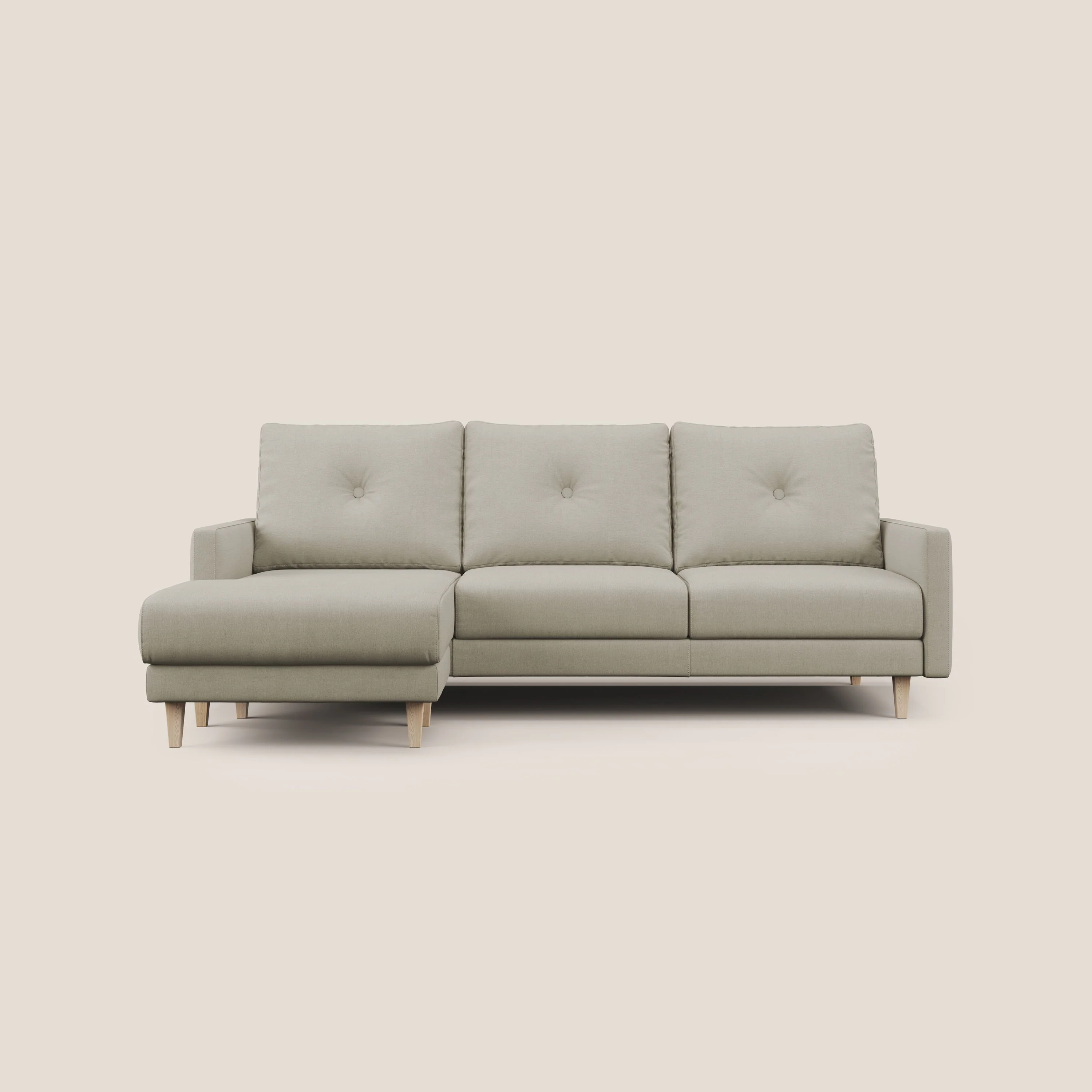 Matisse canapé d'angle avec assises coulissantes et dossier en duvet d'oie en tissu détachable T17 crème - Image 12