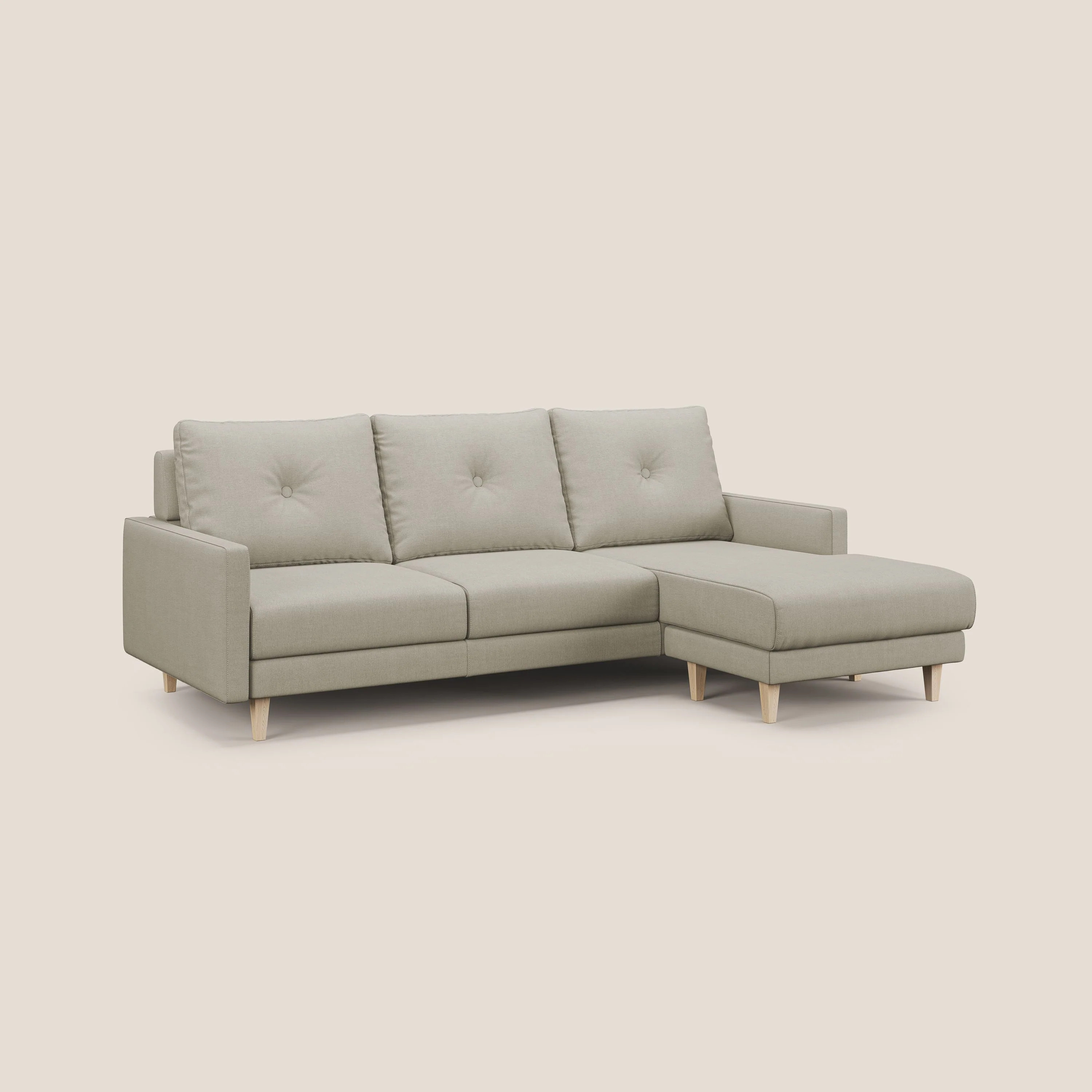 Matisse canapé d'angle avec assises coulissantes et dossier en duvet d'oie en tissu détachable T17 crème - Image 5
