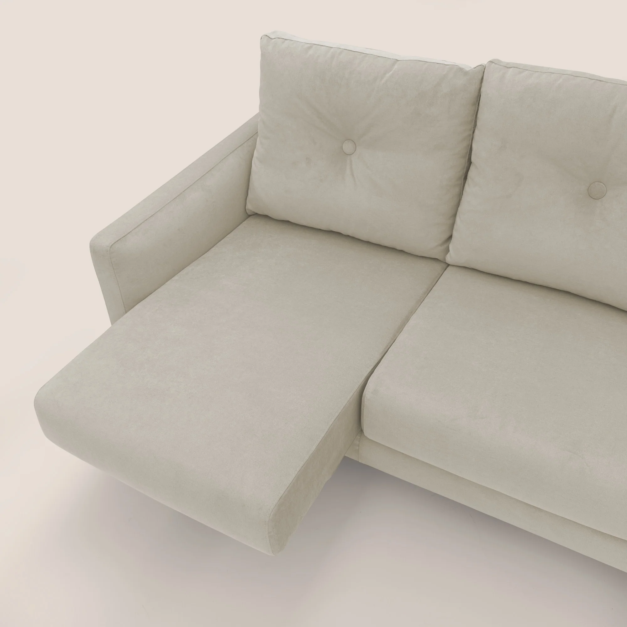 Matisse canapé d'angle avec assises coulissantes et dossier en duvet d'oie en tissu détachable T17 crème - Image 9