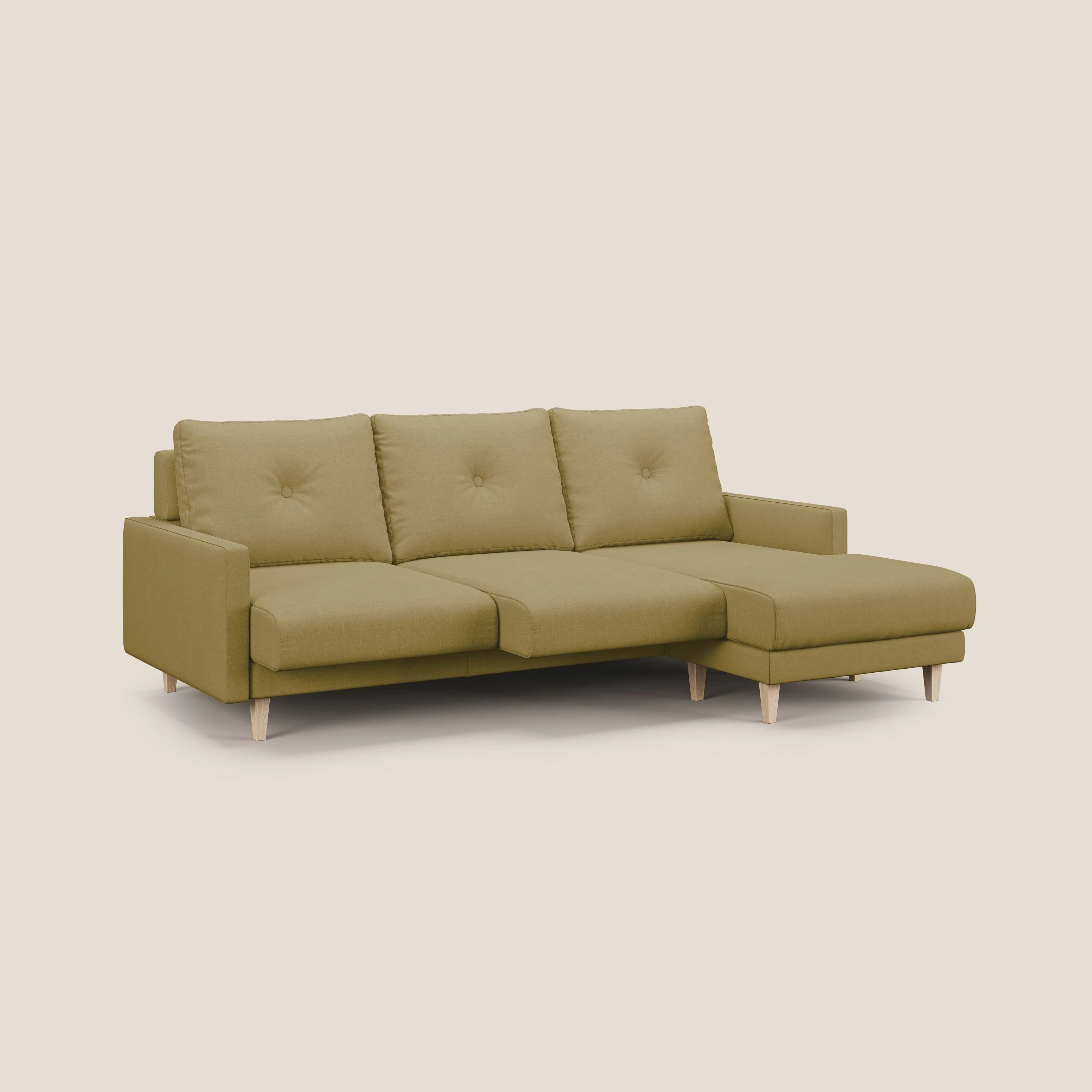 Matisse canapé d'angle avec assises coulissantes et dossier en duvet d'oie en tissu détachable T17 jaune - Image 2