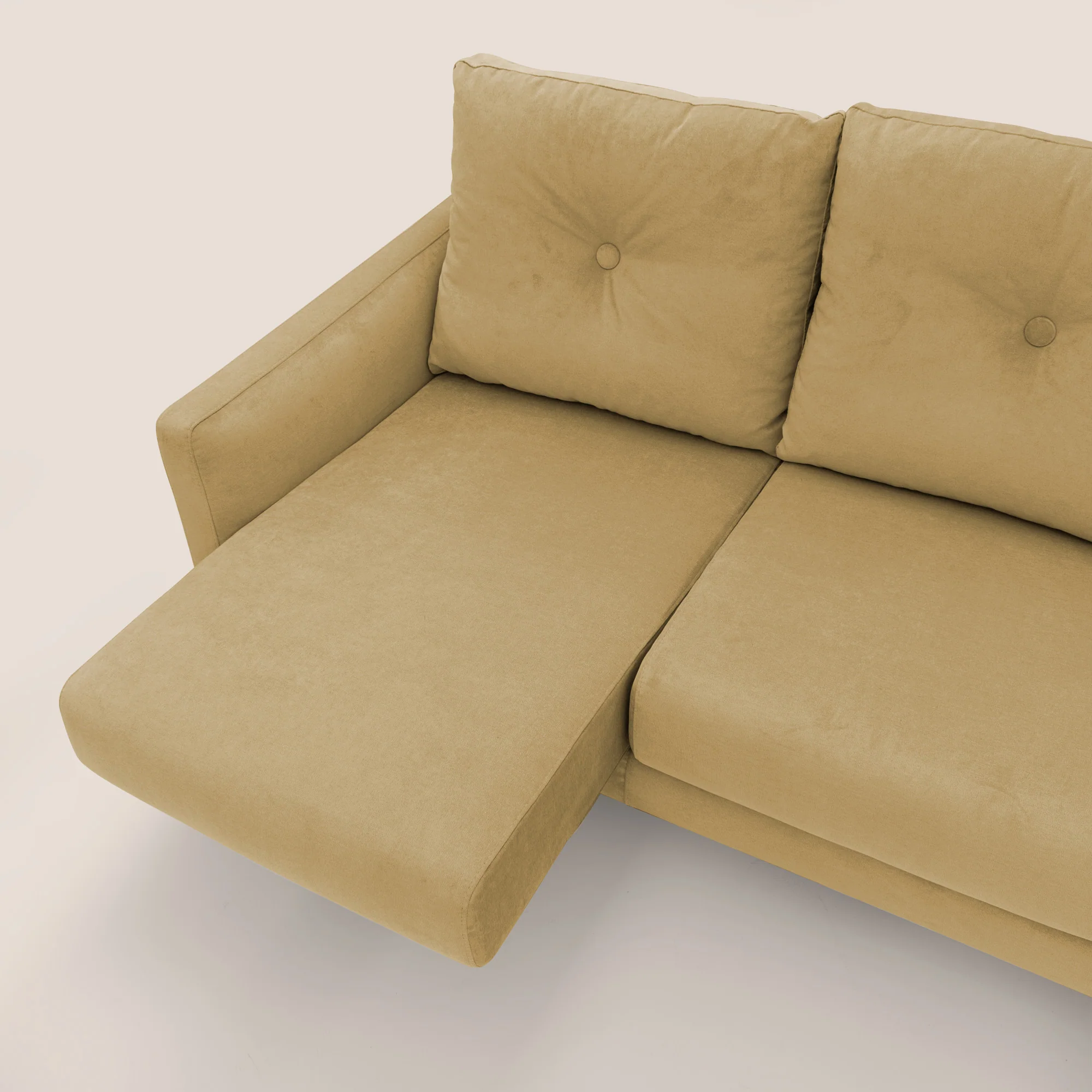 Matisse canapé d'angle avec assises coulissantes et dossier en duvet d'oie en tissu détachable T17 jaune - Image 7