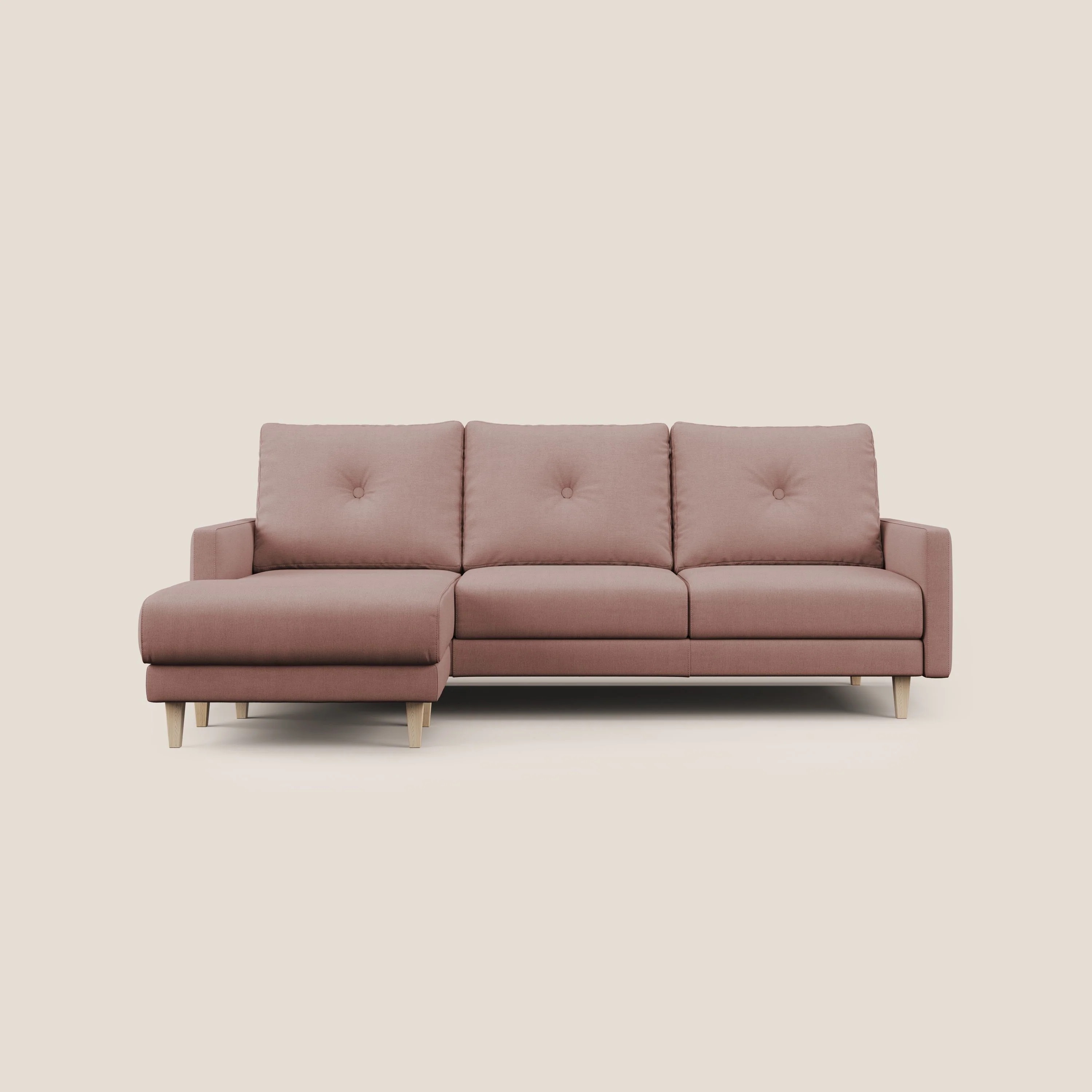 Matisse canapé d'angle avec assises coulissantes et dossier en duvet d'oie en tissu détachable T17 rose - Image 10