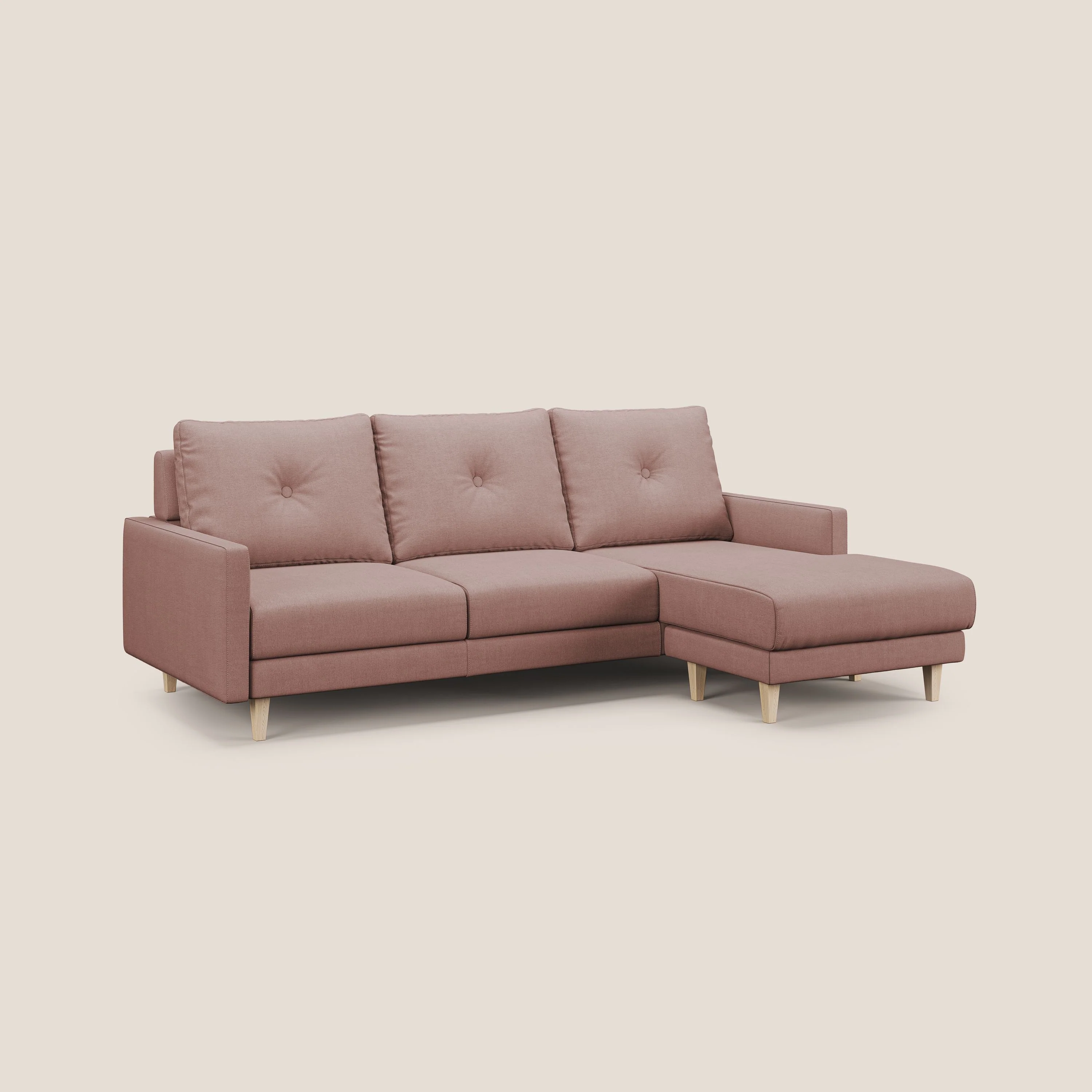 Matisse canapé d'angle avec assises coulissantes et dossier en duvet d'oie en tissu détachable T17 rose - Image 3