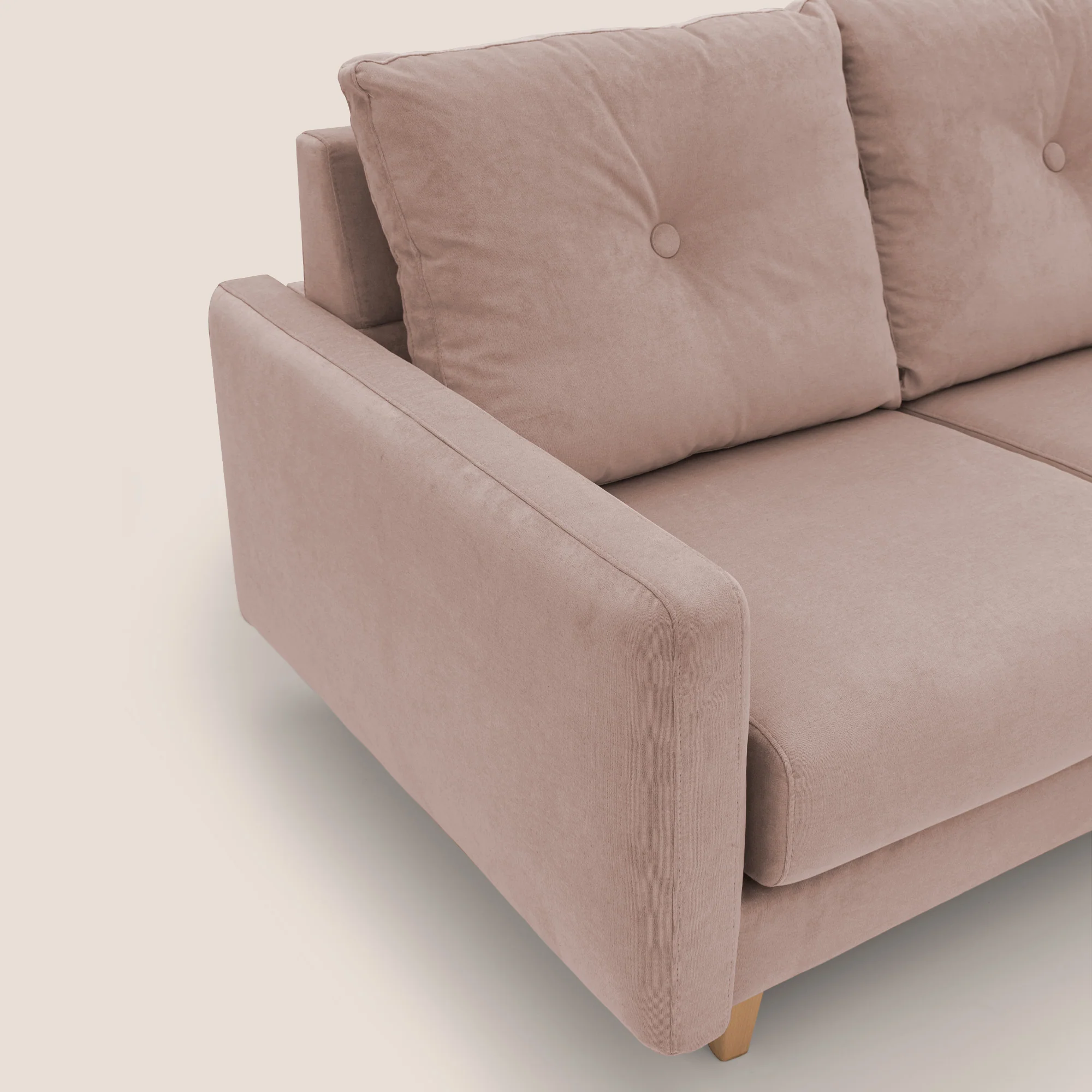 Matisse canapé d'angle avec assises coulissantes et dossier en duvet d'oie en tissu détachable T17 rose - Image 6