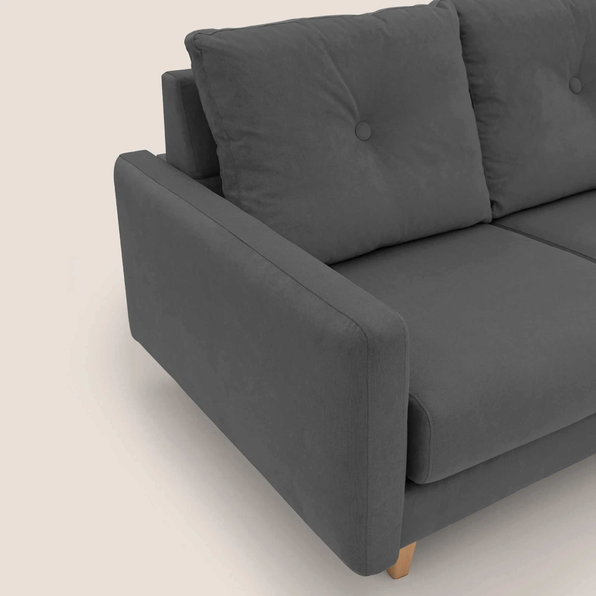 Matisse canapé avec assises coulissantes et dossier en duvet d'oie en tissu détachable T17 anthracite - Image 6