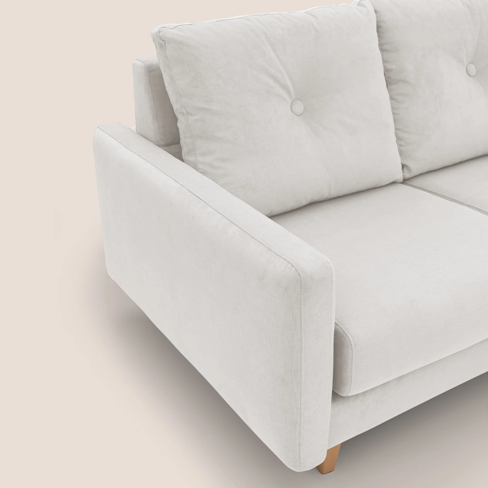 Matisse canapé avec assises coulissantes et dossier en duvet d'oie en tissu détachable T17 blanc - Image 6