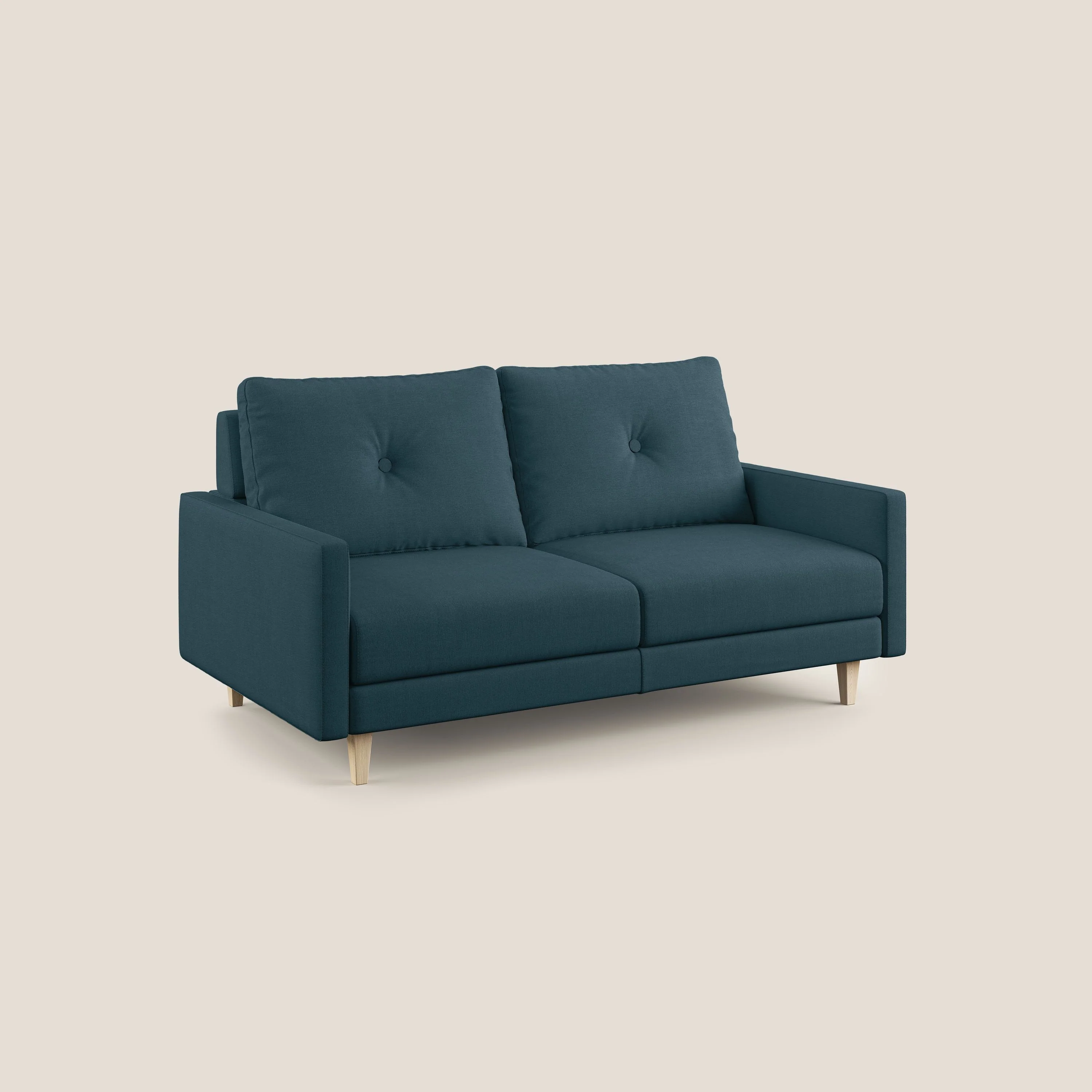 Matisse canapé avec assises coulissantes et dossier en duvet d'oie en tissu détachable T17 bleu canard - Image 3