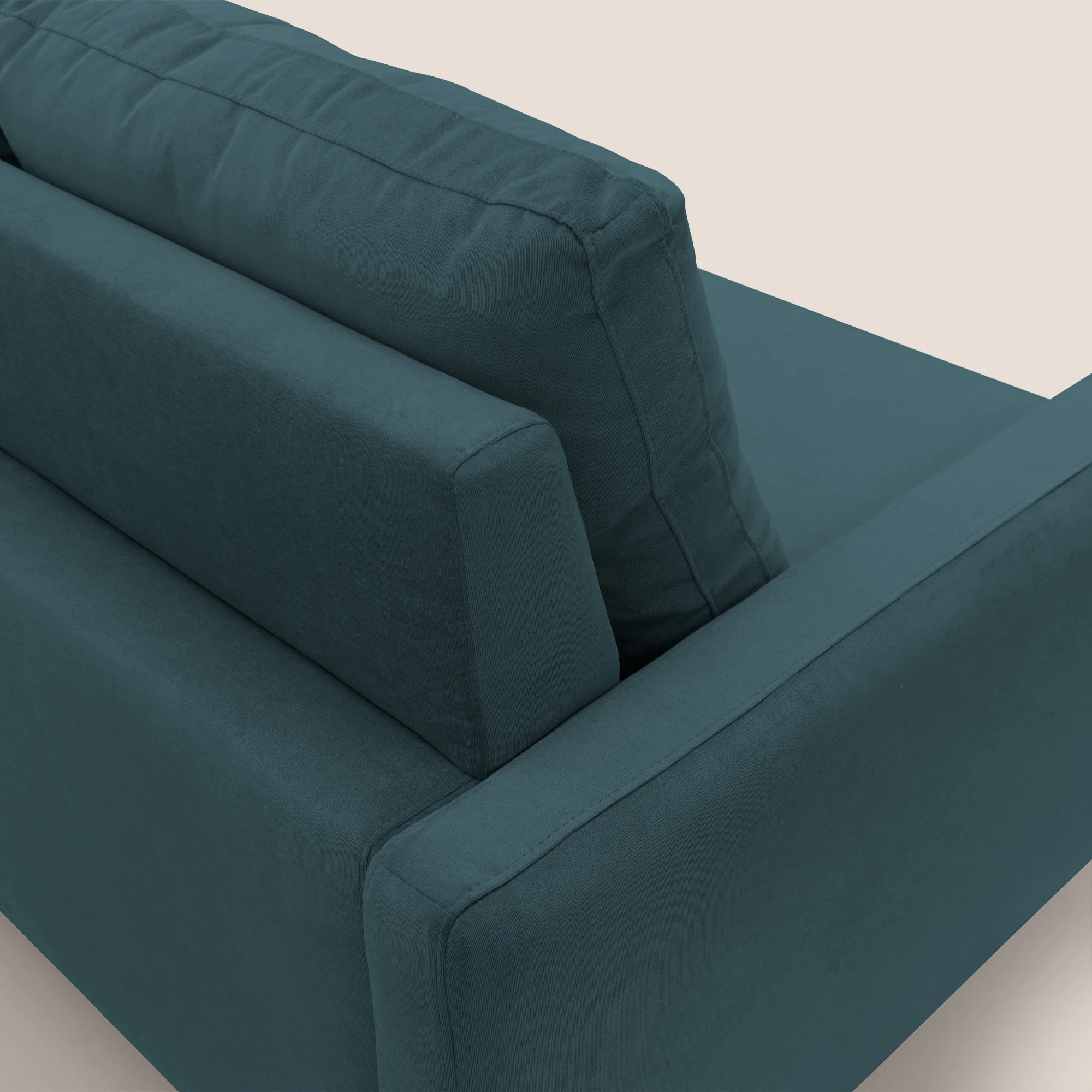 Matisse canapé avec assises coulissantes et dossier en duvet d'oie en tissu détachable T17 bleu canard - Image 9