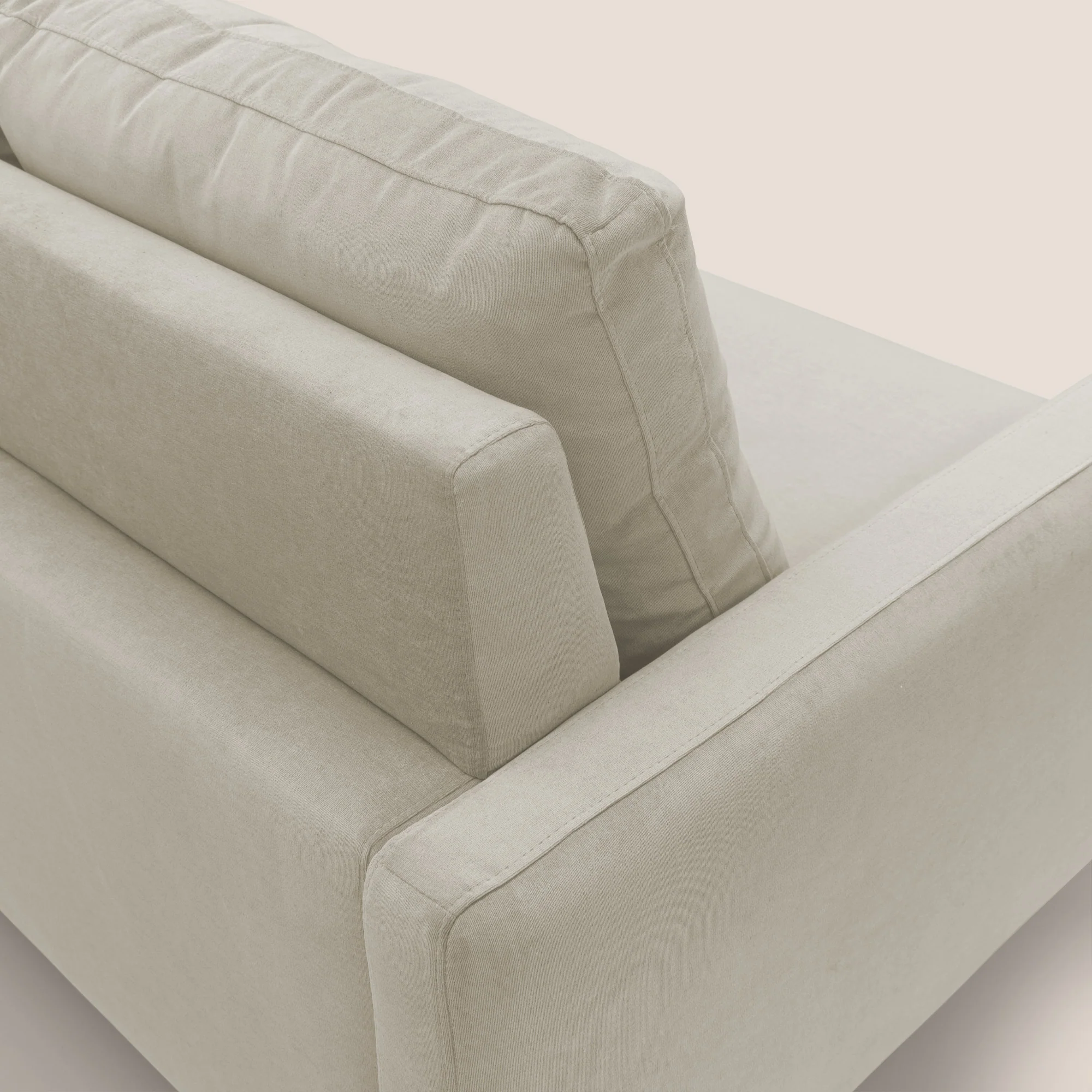 Matisse canapé avec assises coulissantes et dossier en duvet d'oie en tissu détachable T17 crème - Image 9