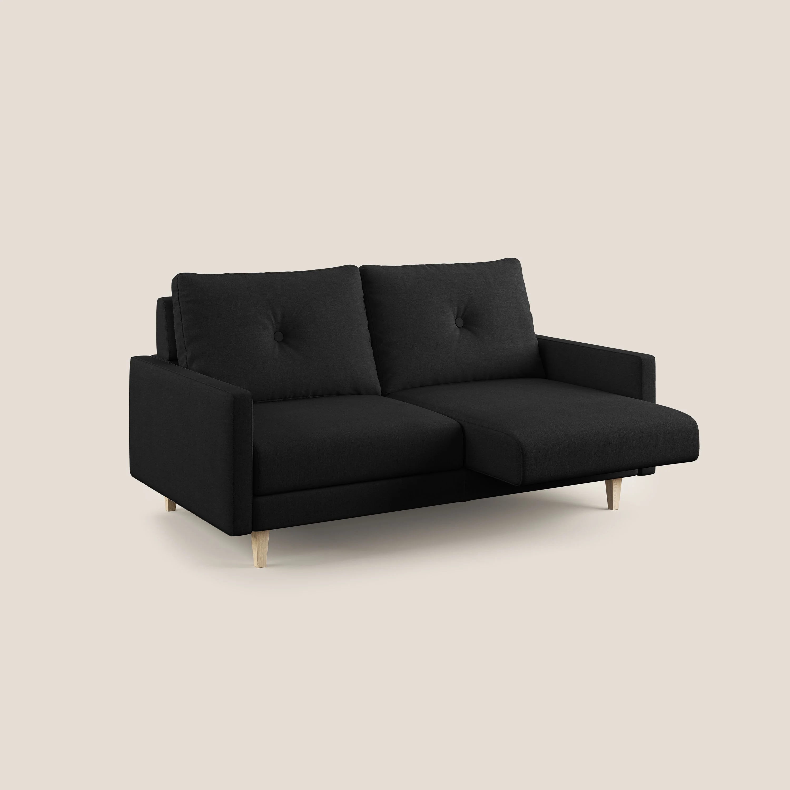 Matisse canapé avec assises coulissantes et dossier en duvet d'oie en tissu détachable T17 noir - Image 2