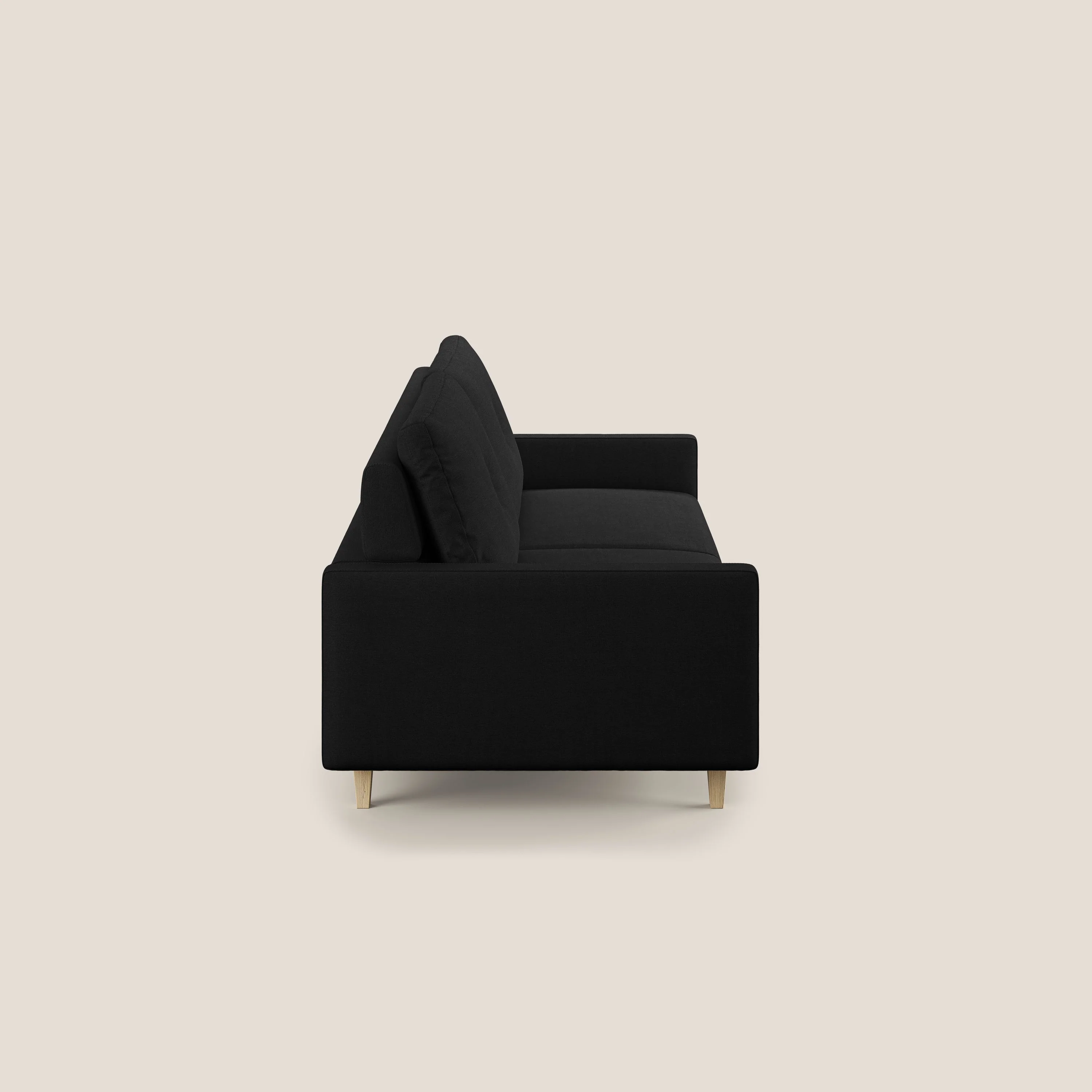 Matisse canapé avec assises coulissantes et dossier en duvet d'oie en tissu détachable T17 noir - Image 4