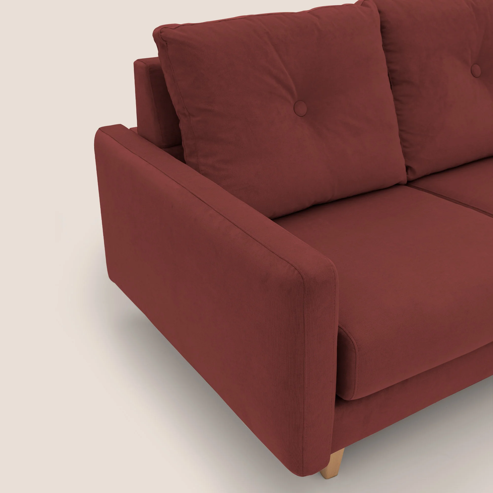 Matisse canapé avec assises coulissantes et dossier en duvet d'oie en tissu détachable T17 rouge - Image 6