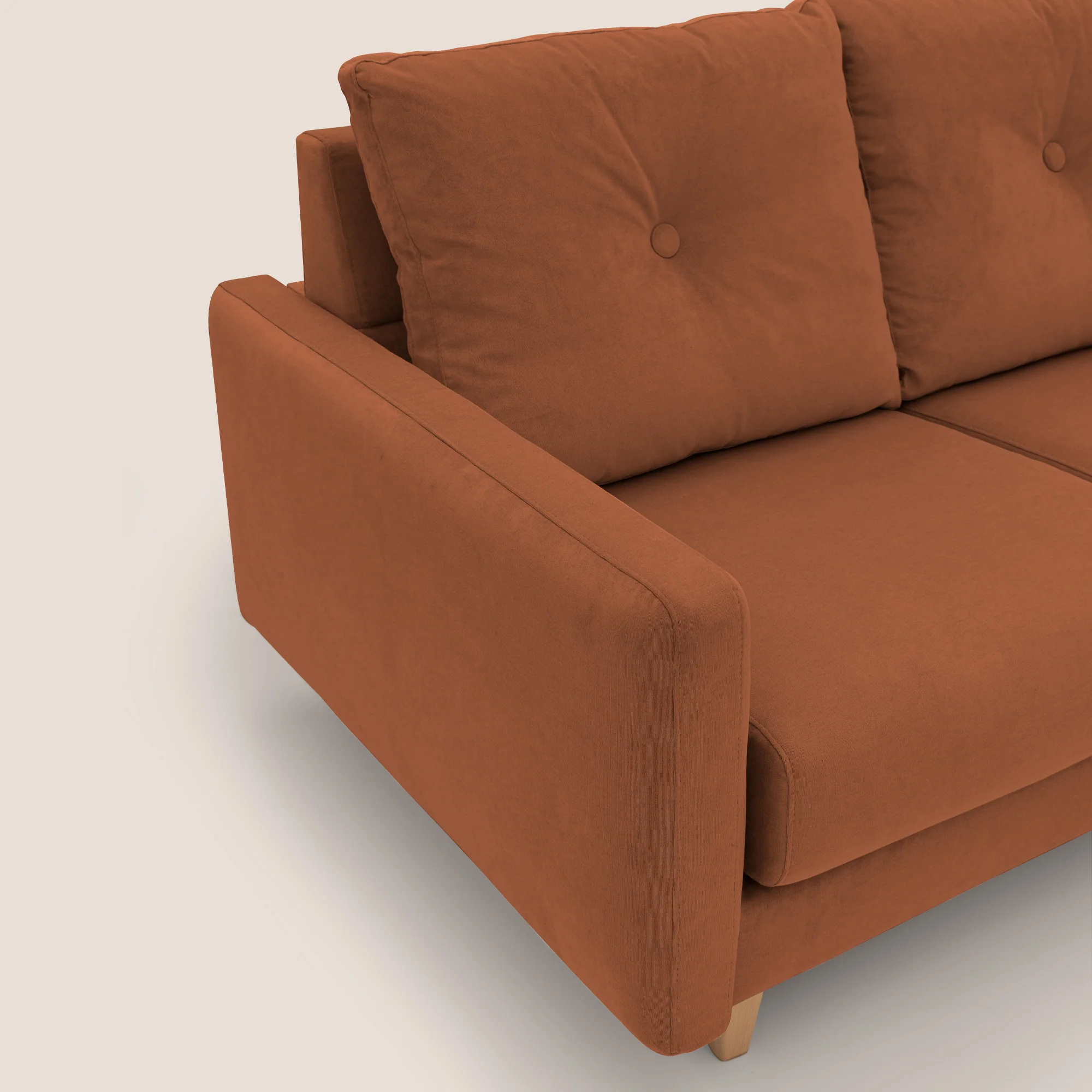 Matisse Canapé avec assises extensibles et dossiers en plumes d'oie, tissu détachable T17 orange - Image 6