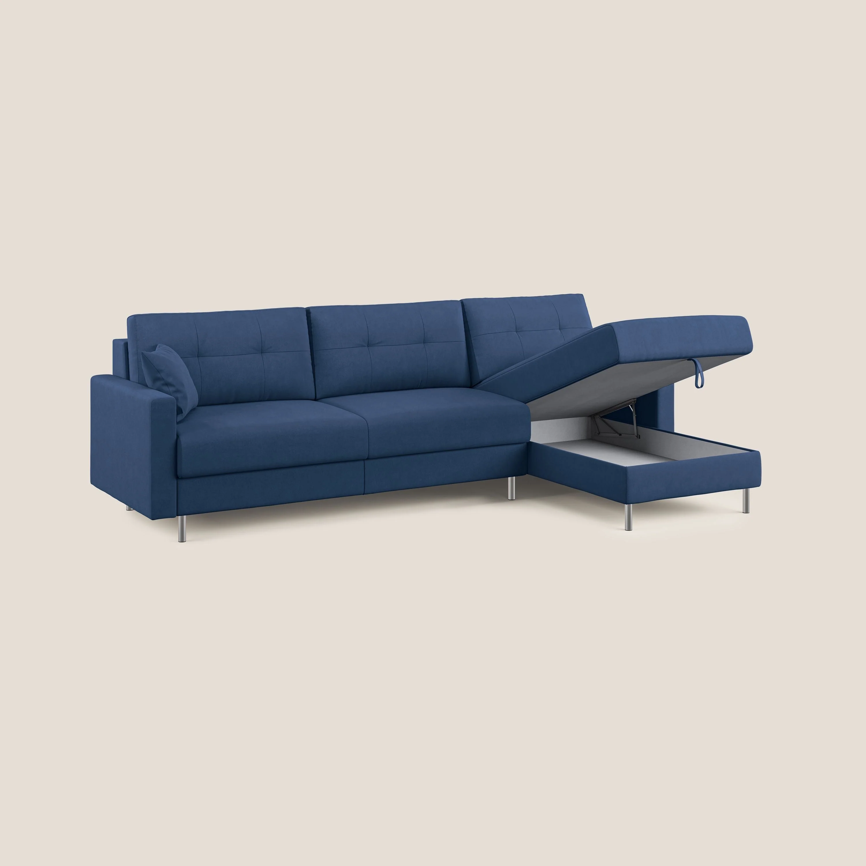 Megan canapé d'angle convertible en microfibre détachable T11 bleu - Image 3