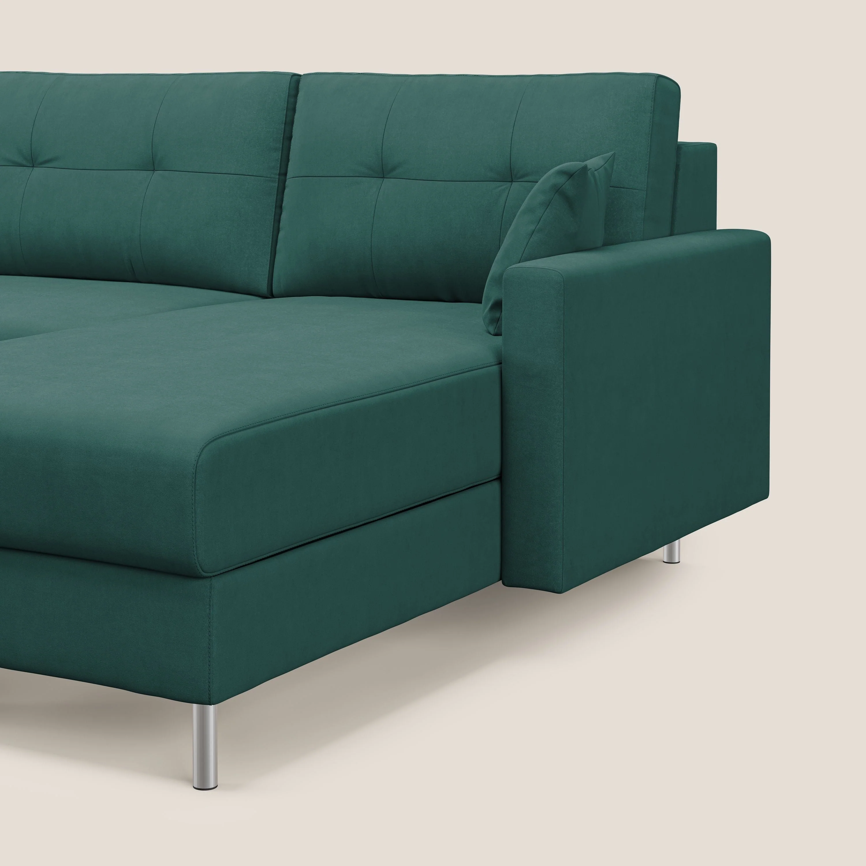 Megan canapé d'angle convertible en microfibre détachable T11 bleu canard - Image 5