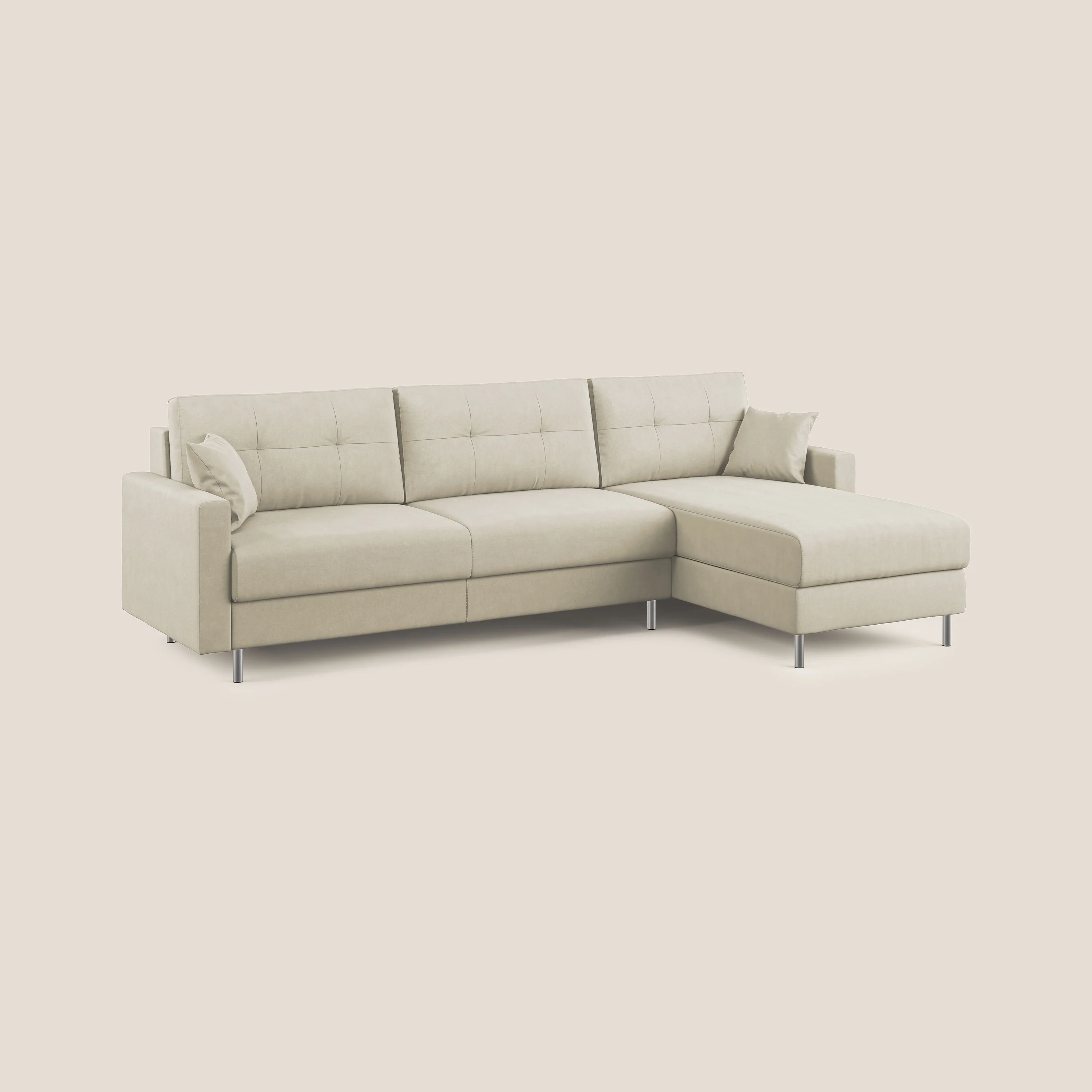 Megan canapé d'angle convertible en microfibre détachable T11 crème - Image 3