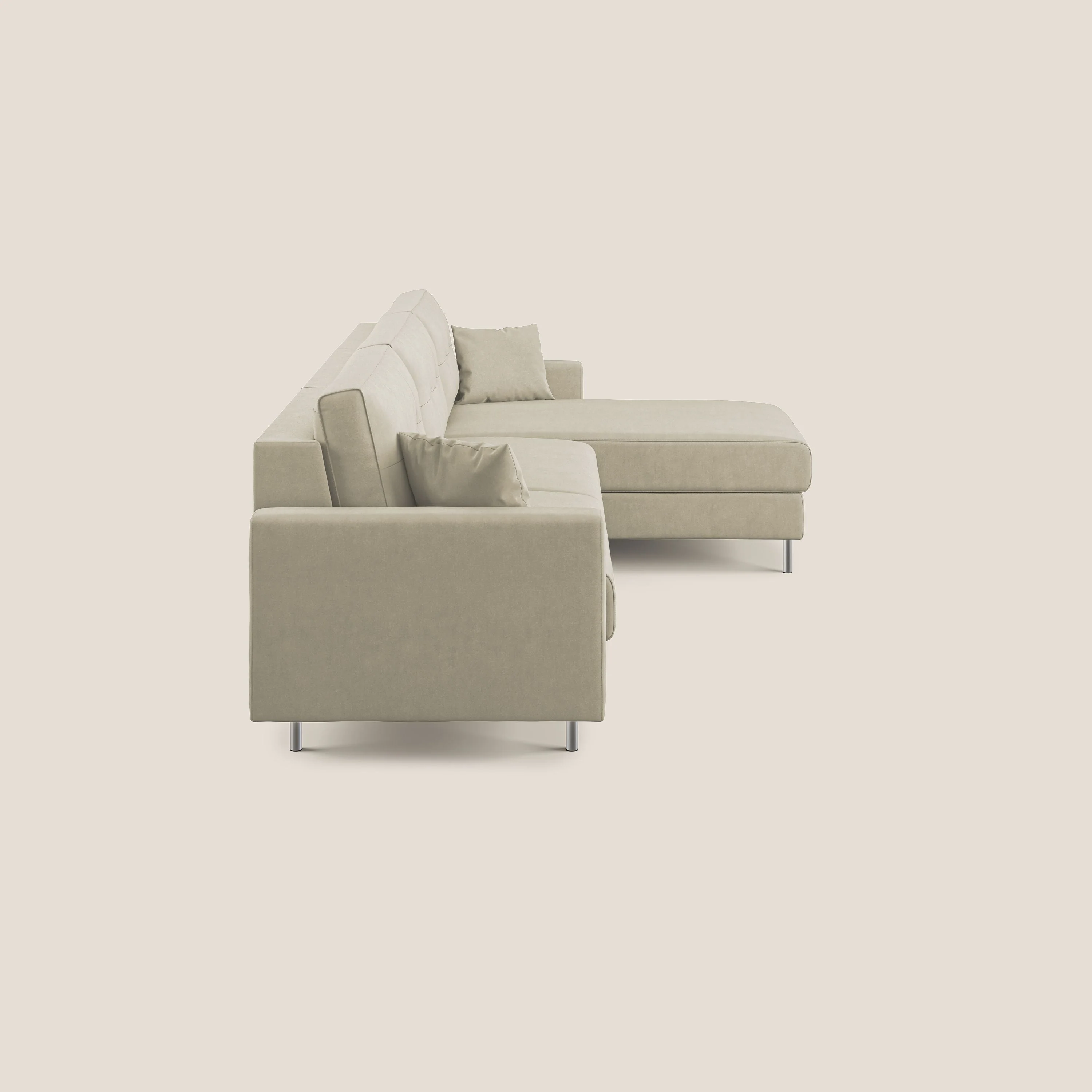 Megan canapé d'angle convertible en microfibre détachable T11 crème - Image 6