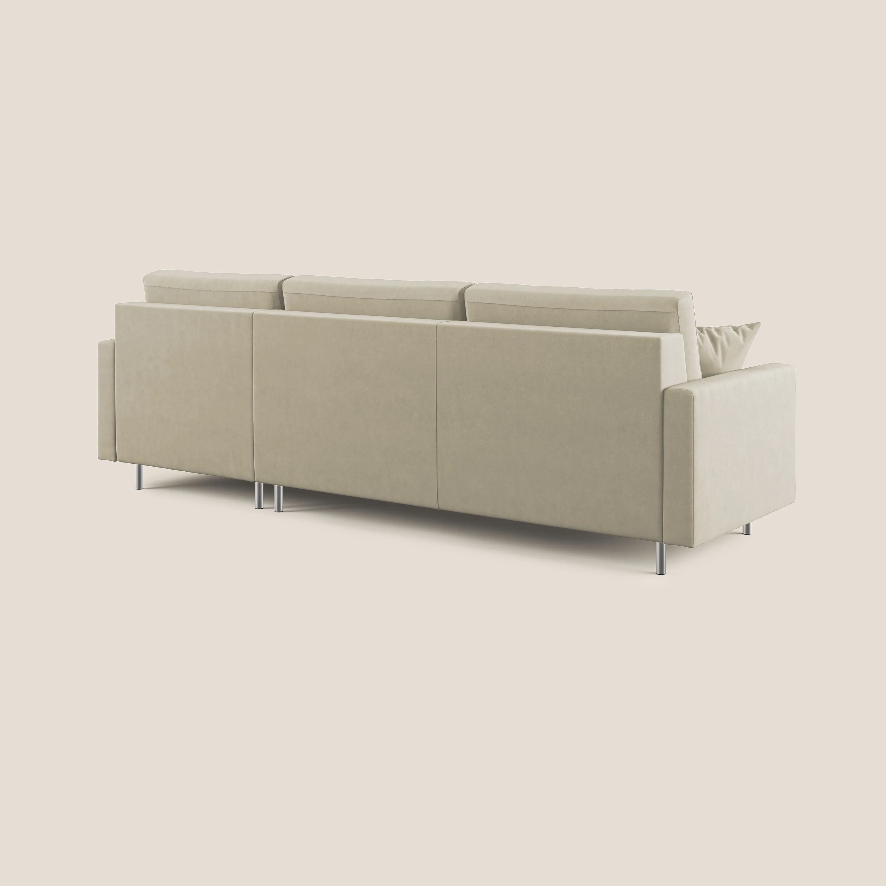 Megan canapé d'angle convertible en microfibre détachable T11 crème - Image 7