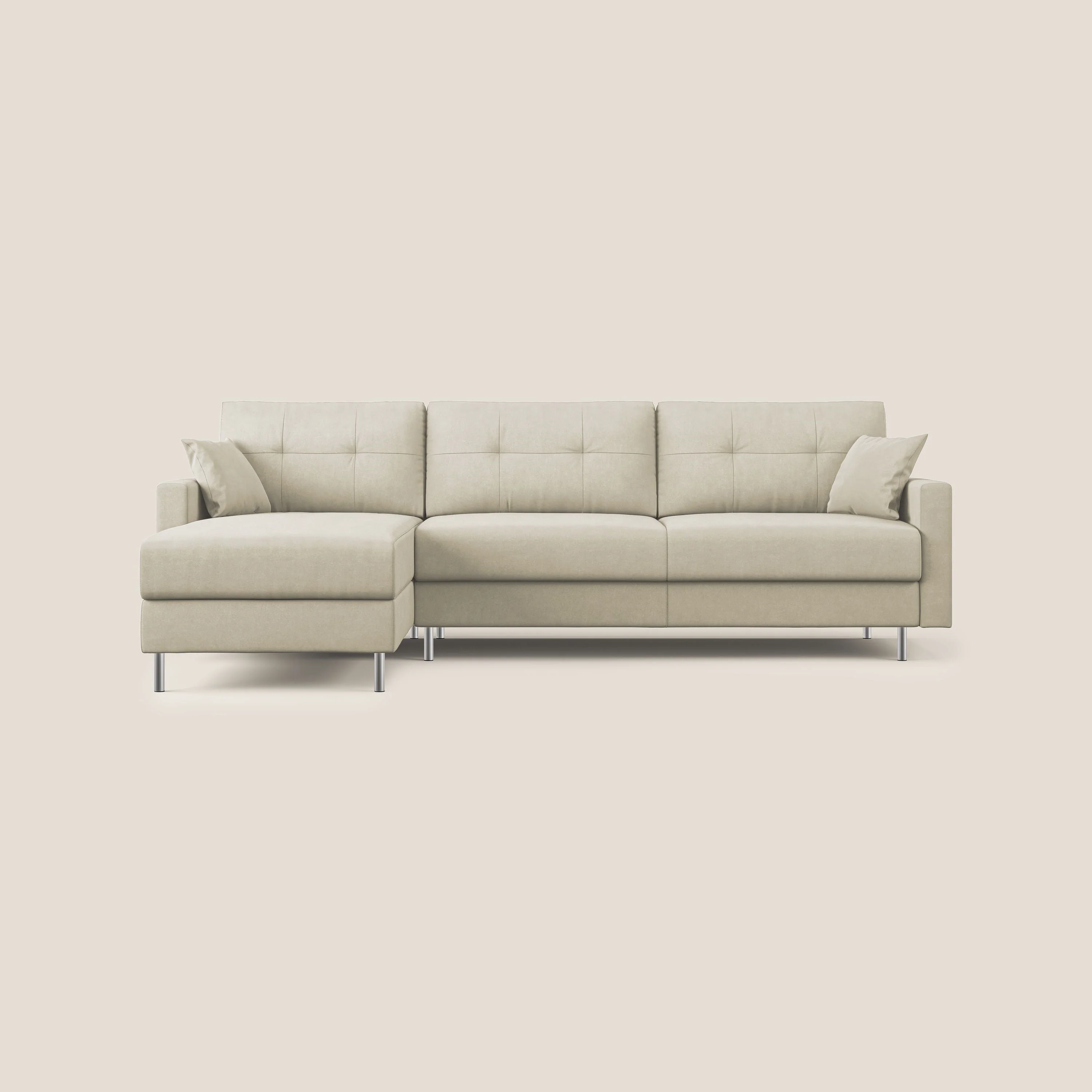 Megan canapé d'angle convertible en microfibre détachable T11 crème - Image 9
