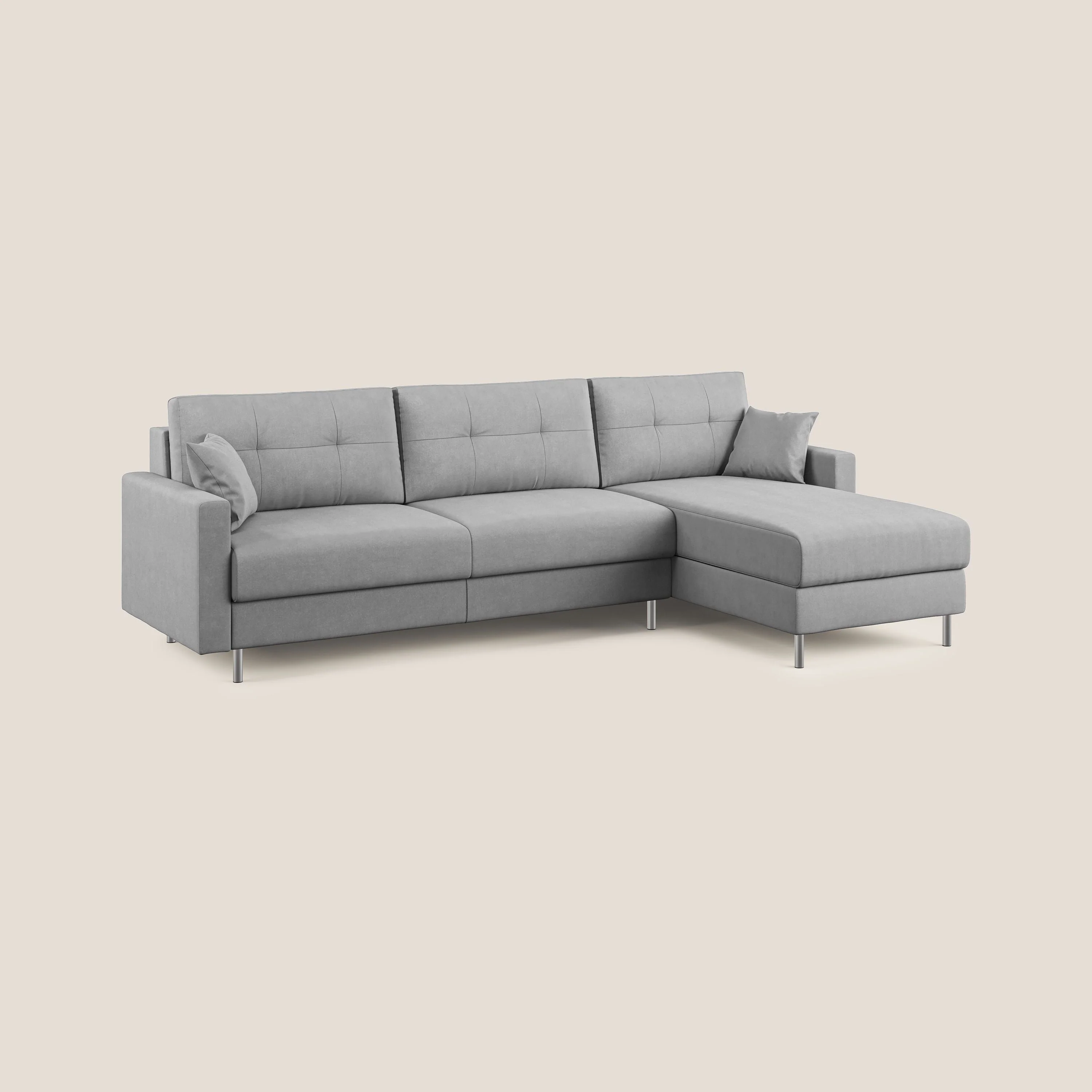 Megan canapé d'angle convertible en microfibre détachable T11 gris - Image 2